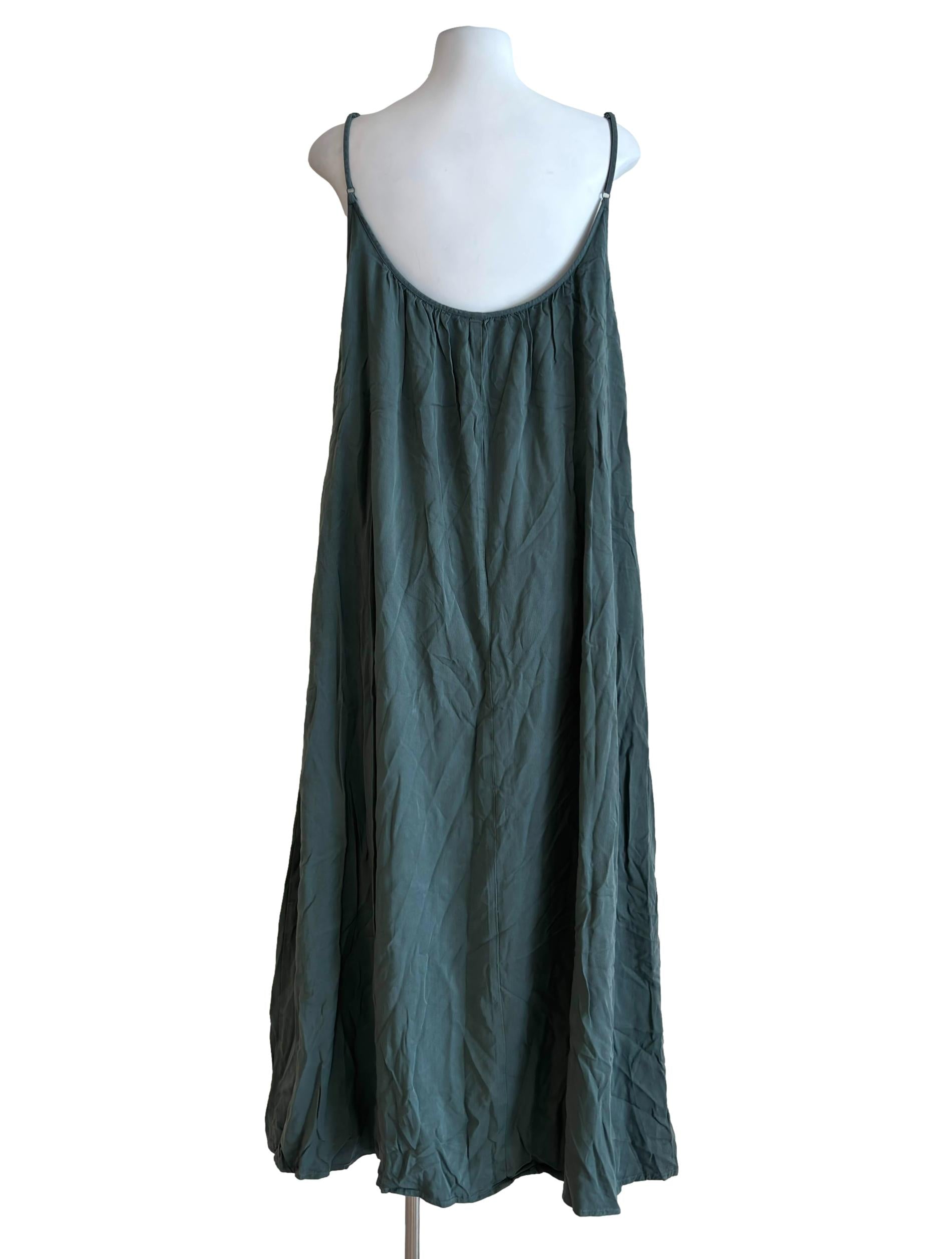 Dark Sage Green Scoop Maxi Dress