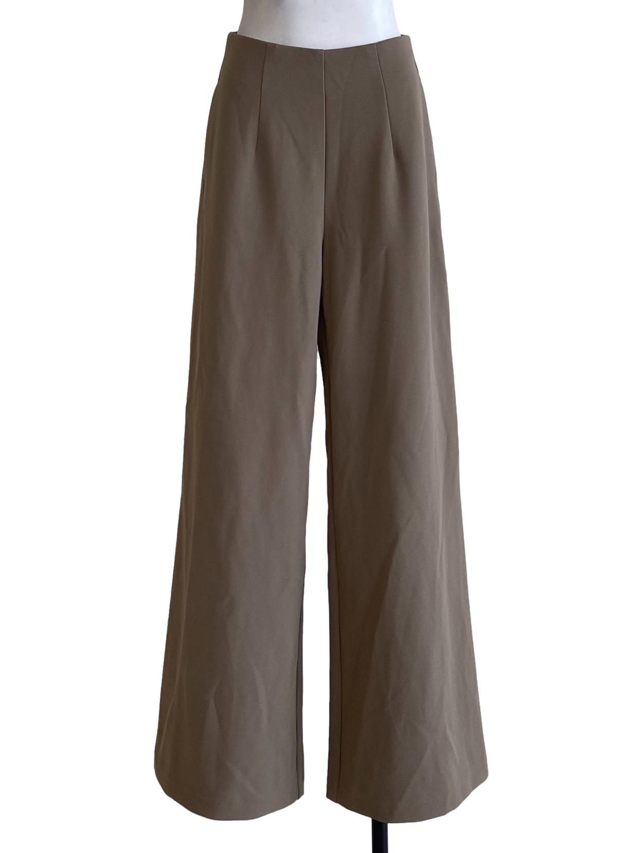Brown Beige Highwaist Formal Pants