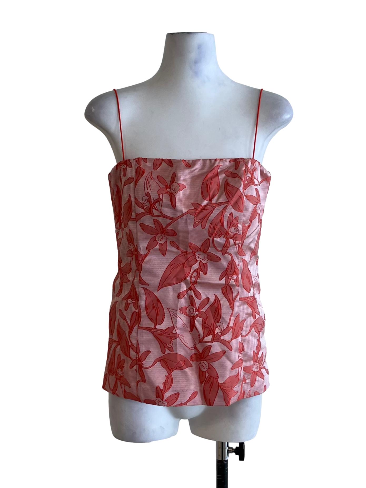 Red Floral Sleeveless Top