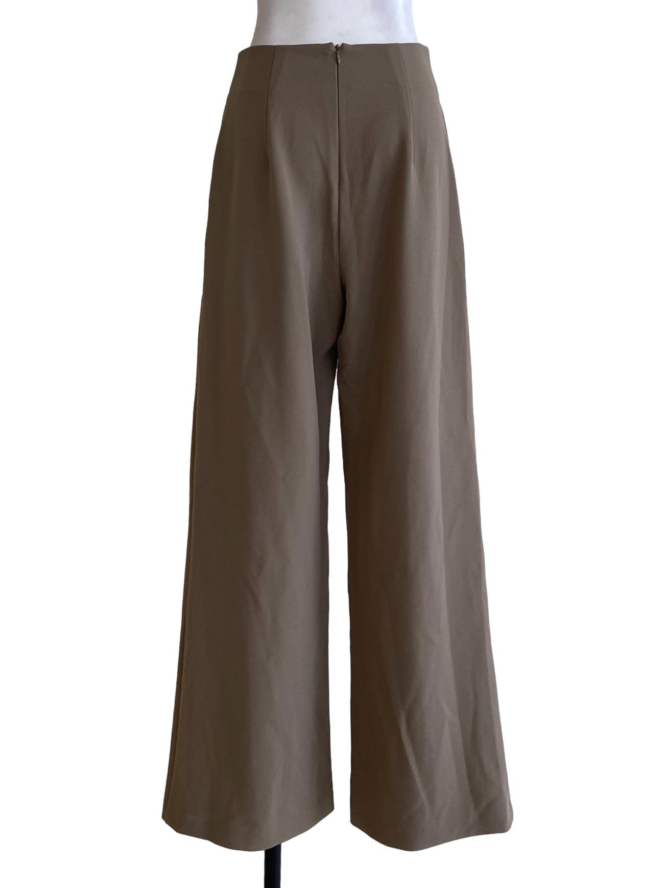 Brown Beige Highwaist Formal Pants