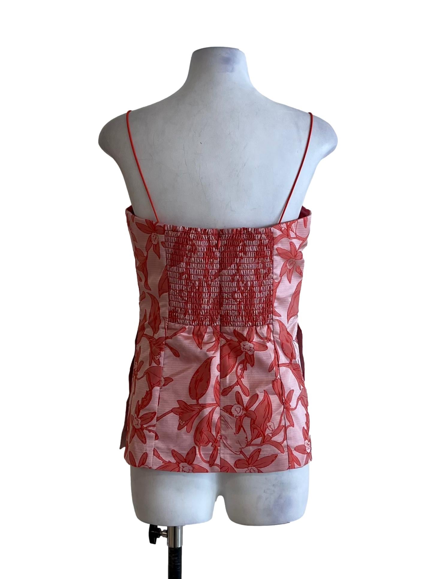 Red Floral Sleeveless Top