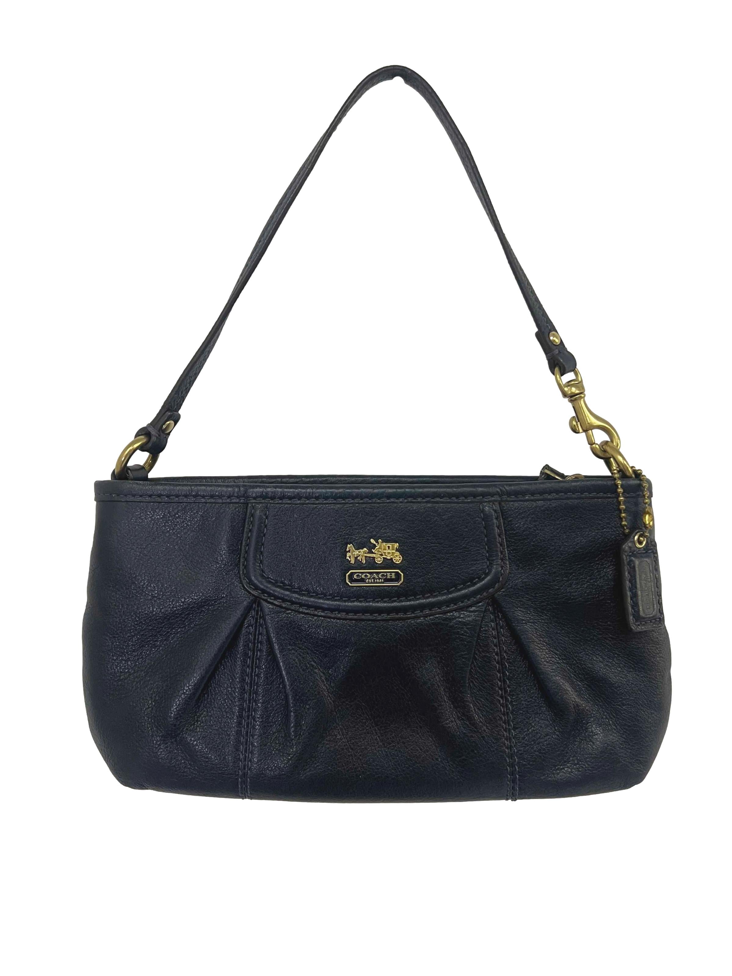Navy PU Leather Mini Wristlet