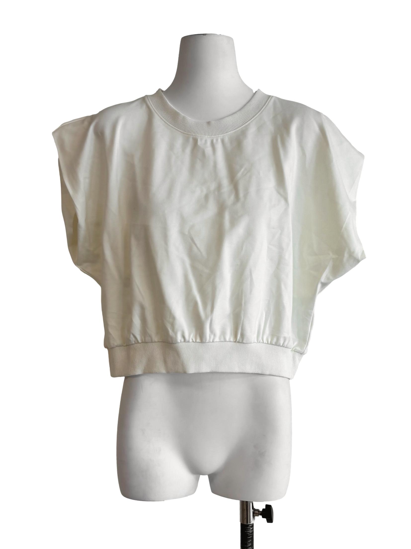 Off White Sleeveless Sweater Top LB