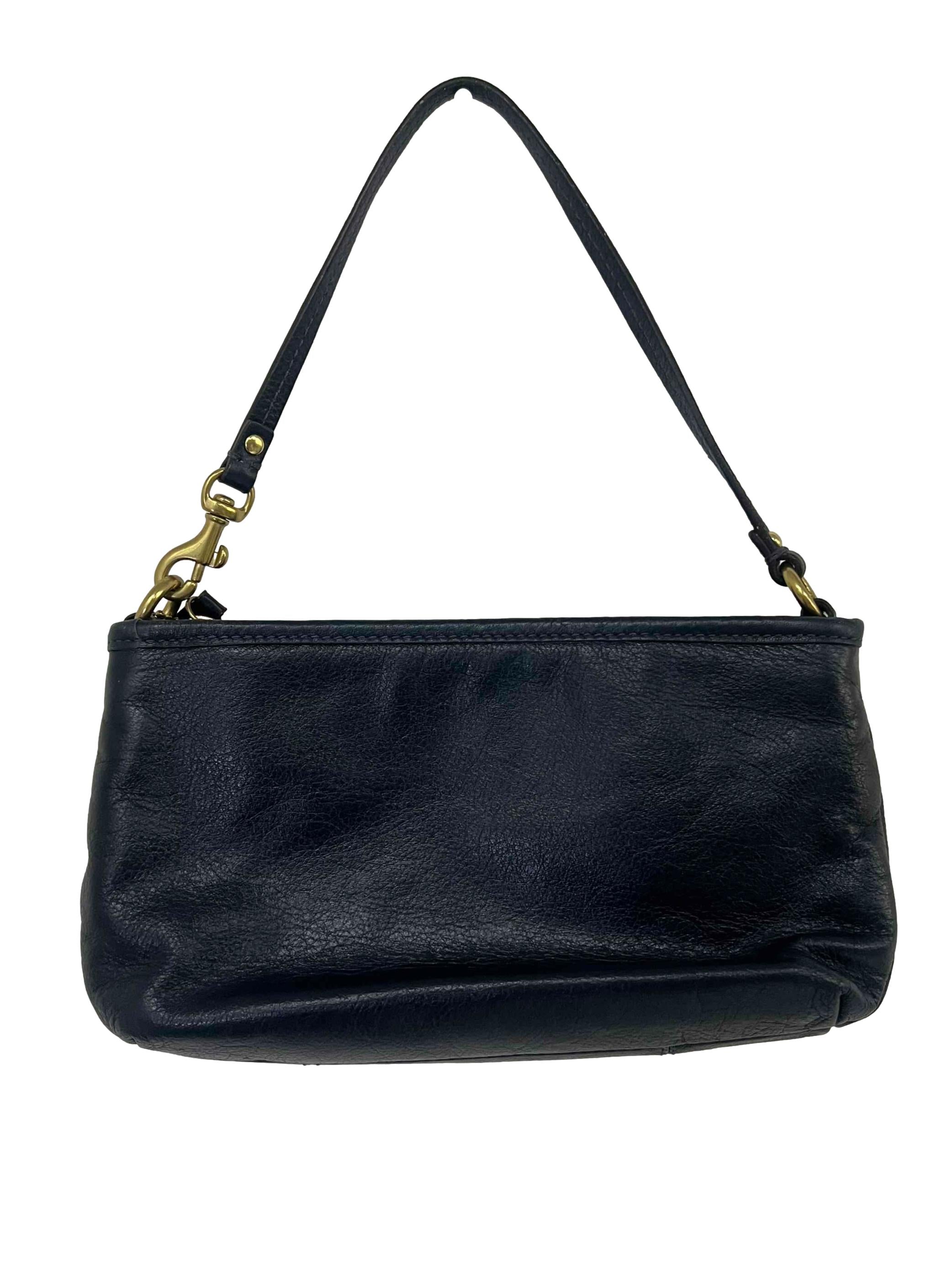 Navy PU Leather Mini Wristlet