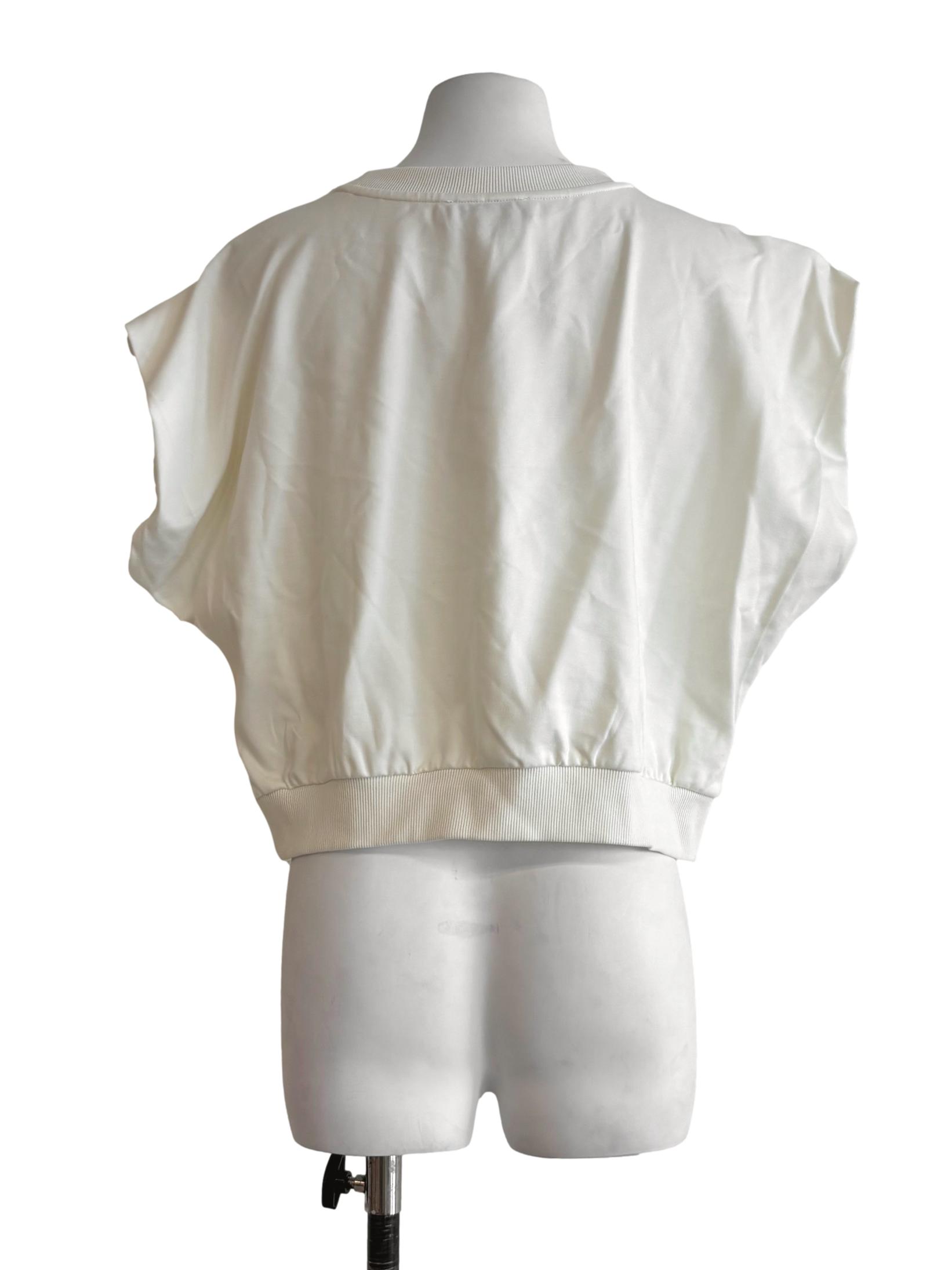 Off White Sleeveless Sweater Top LB