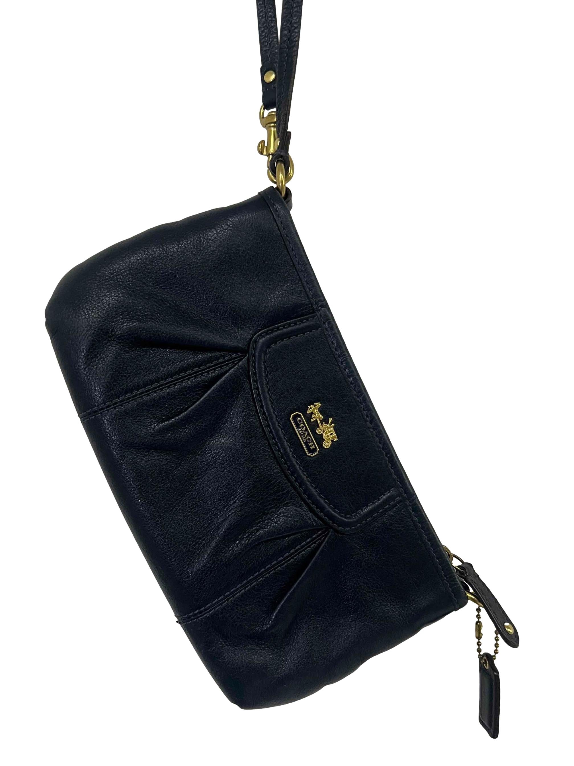Navy PU Leather Mini Wristlet