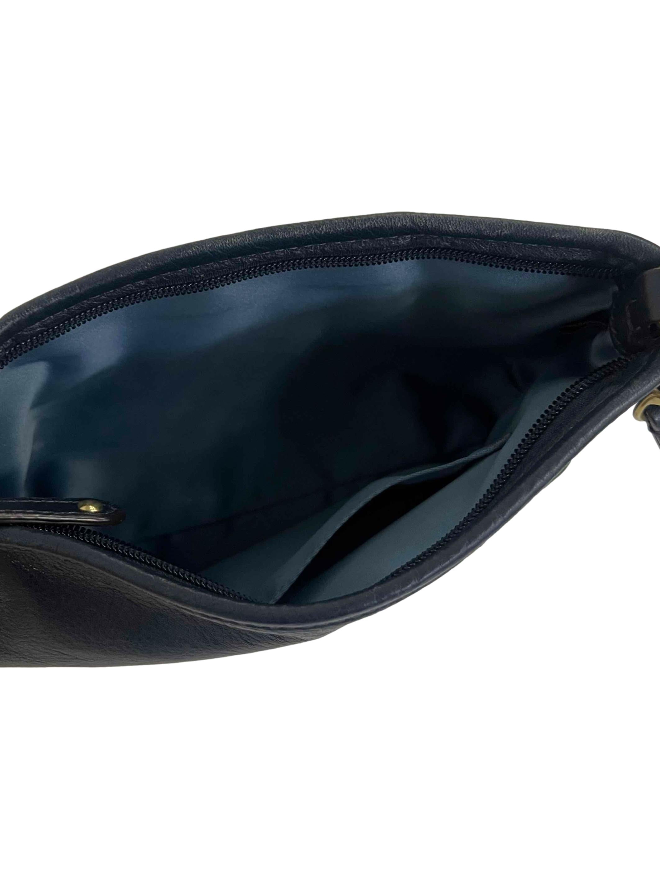 Navy PU Leather Mini Wristlet