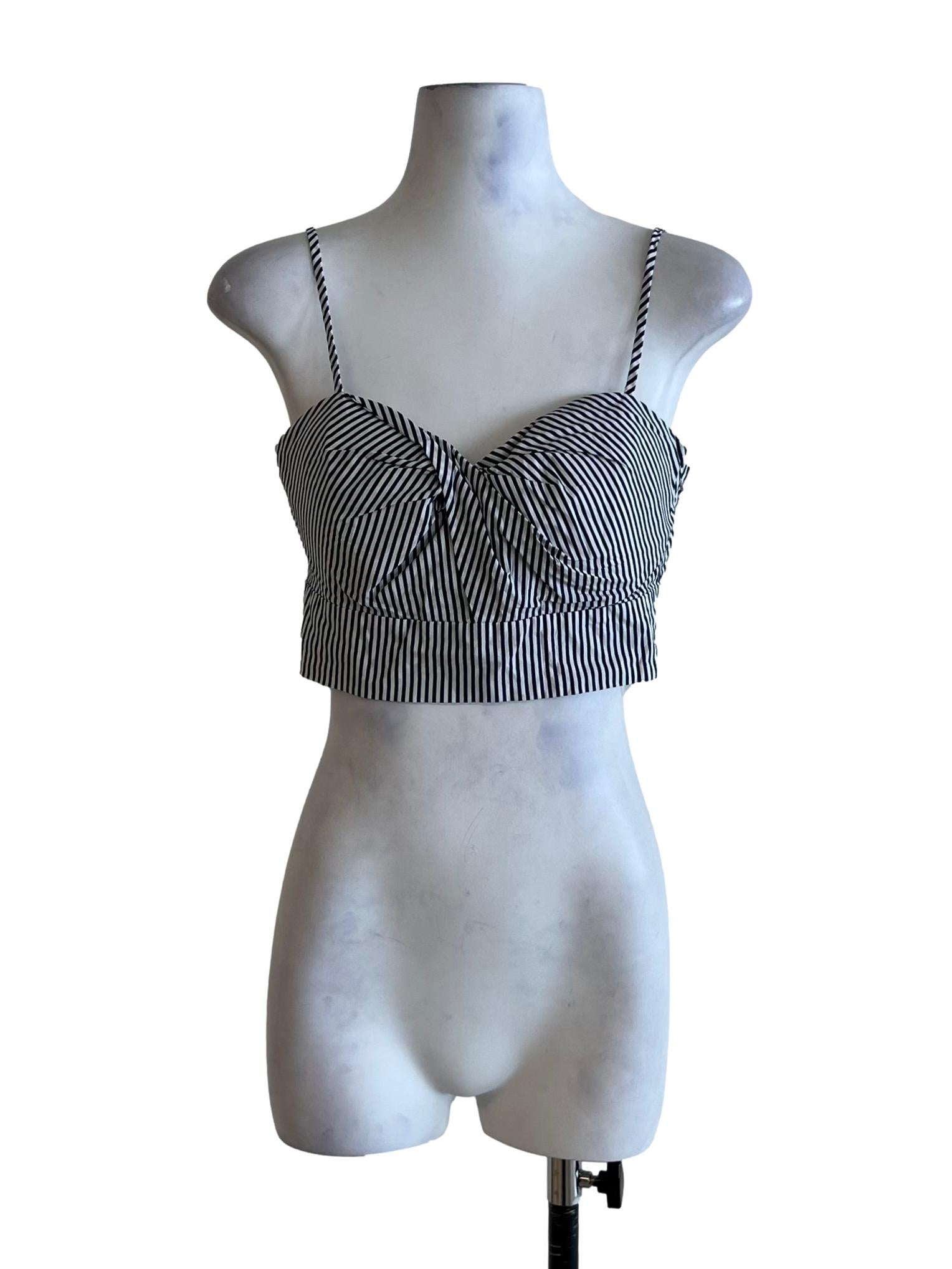 Navy Blue Bengal Stripe Sleeveless Top