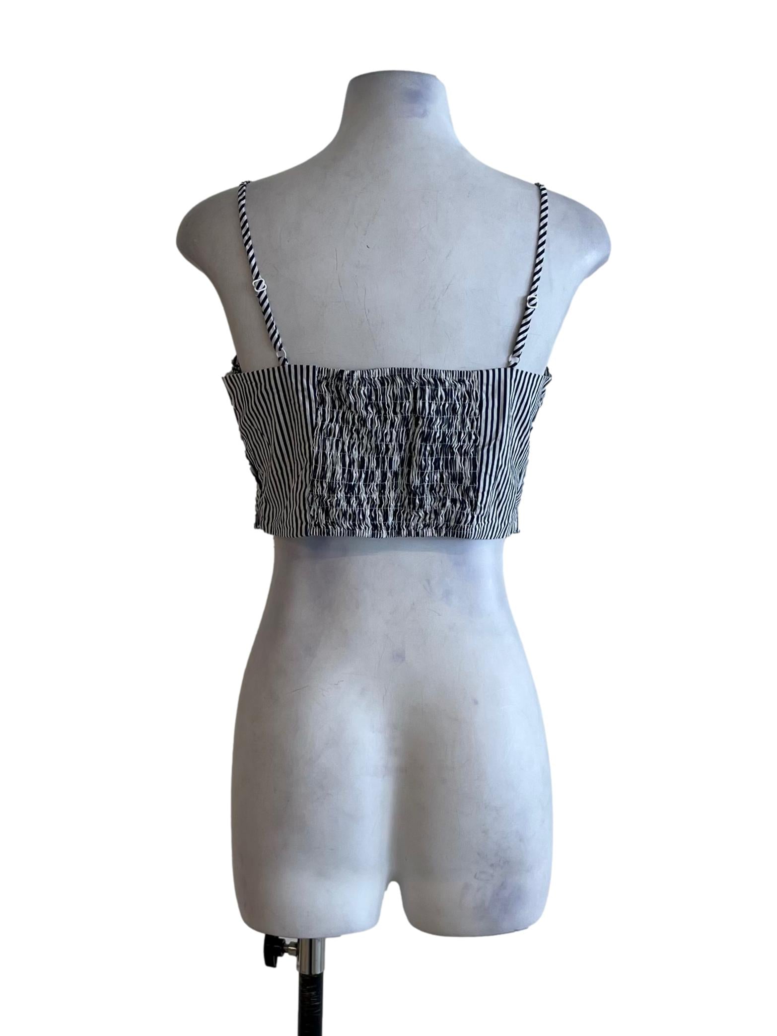 Navy Blue Bengal Stripe Sleeveless Top
