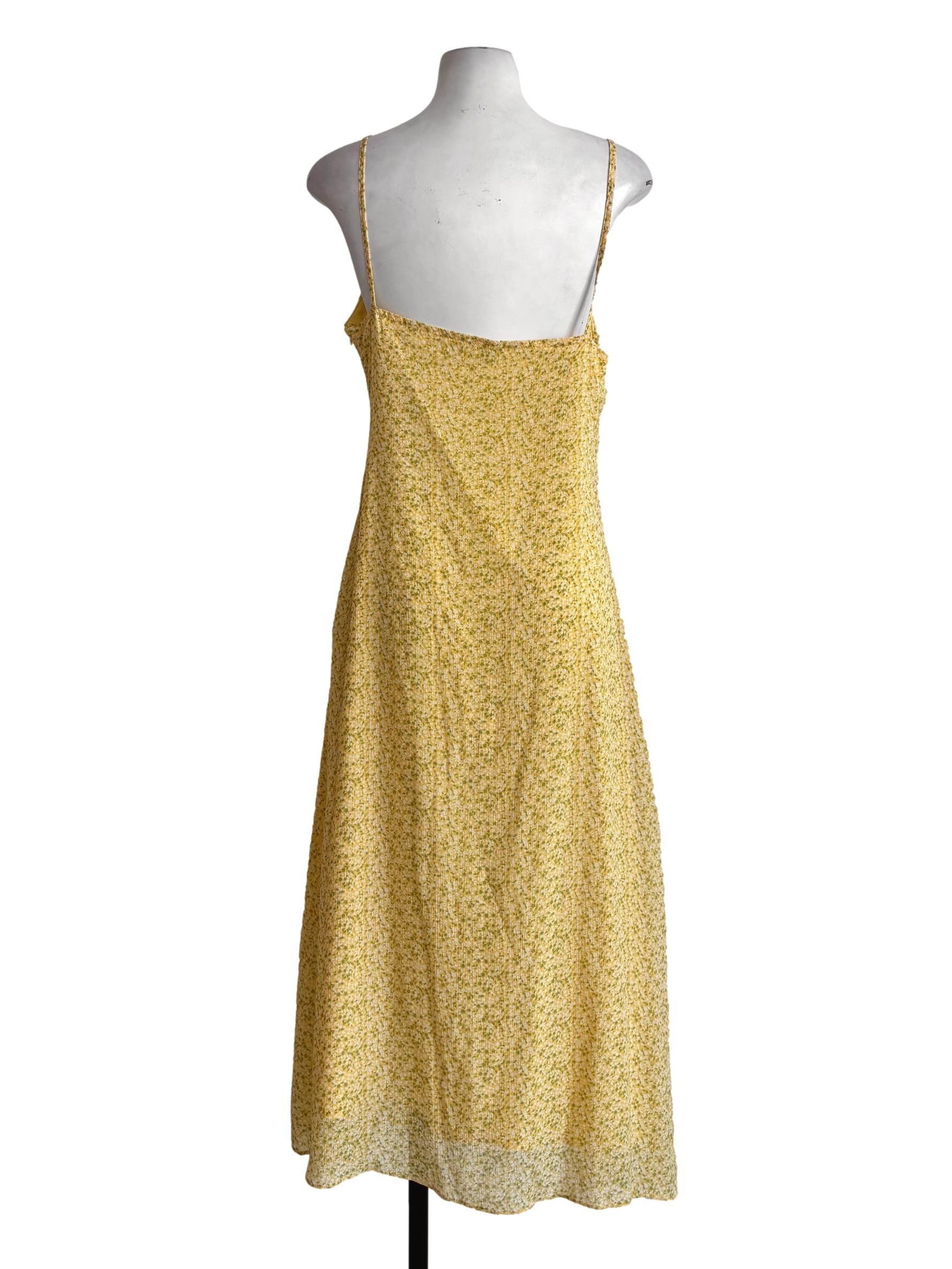 Mellow Yellow Spaghetti Strap Floral Slip Dress