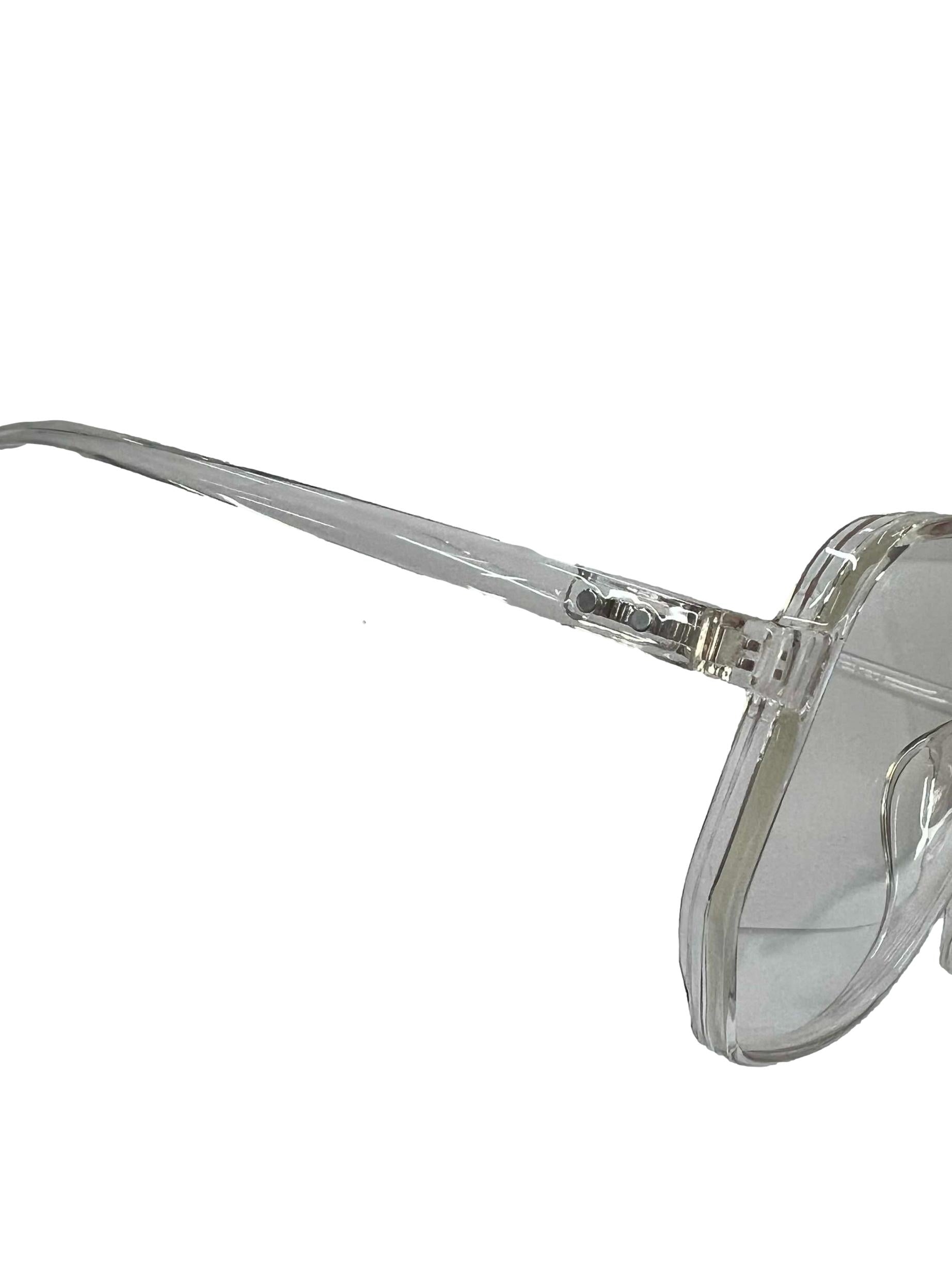 Clear Square Plastic Frame Sunglasses