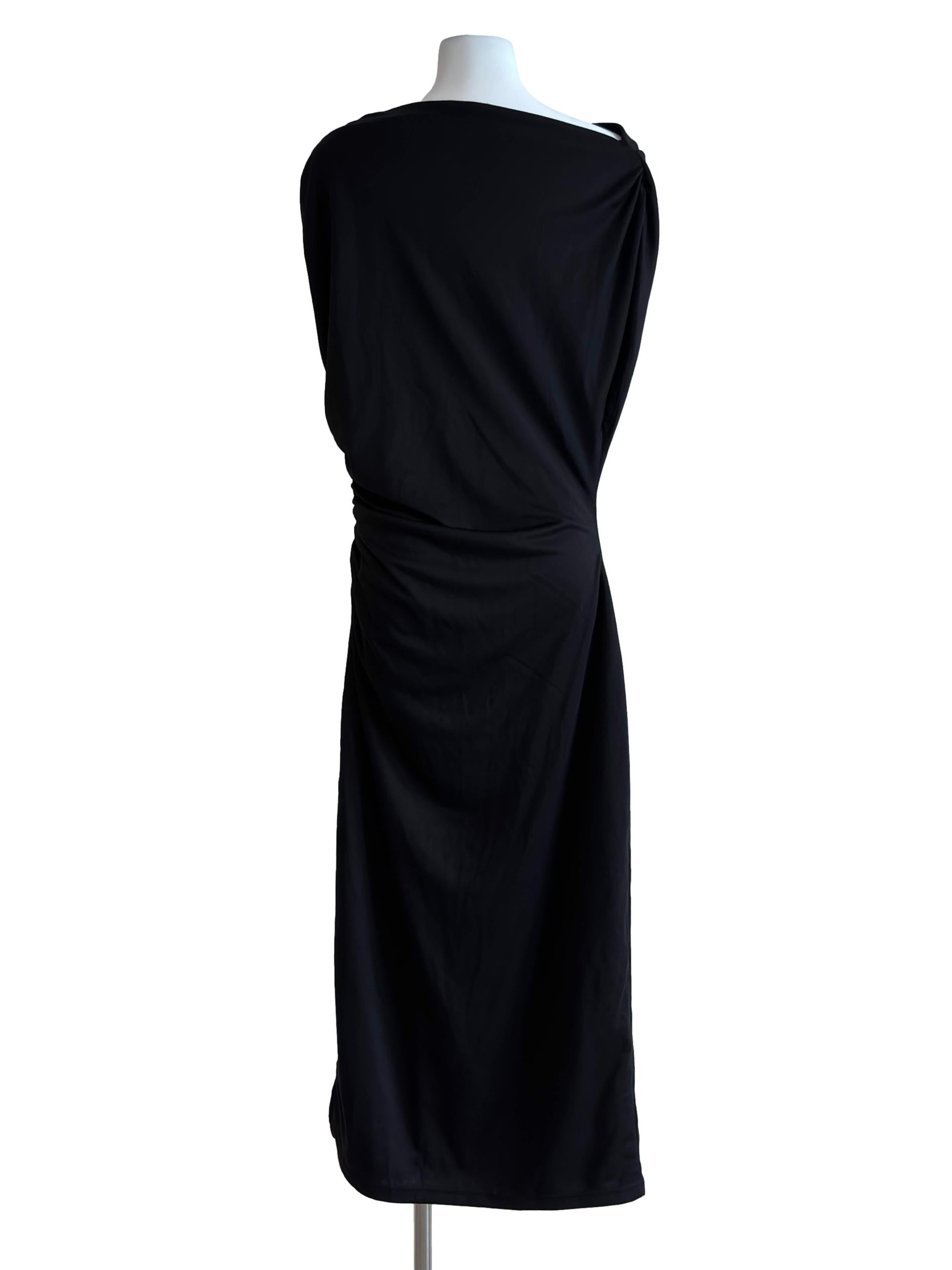 Jet Black Fitted Waist Dress