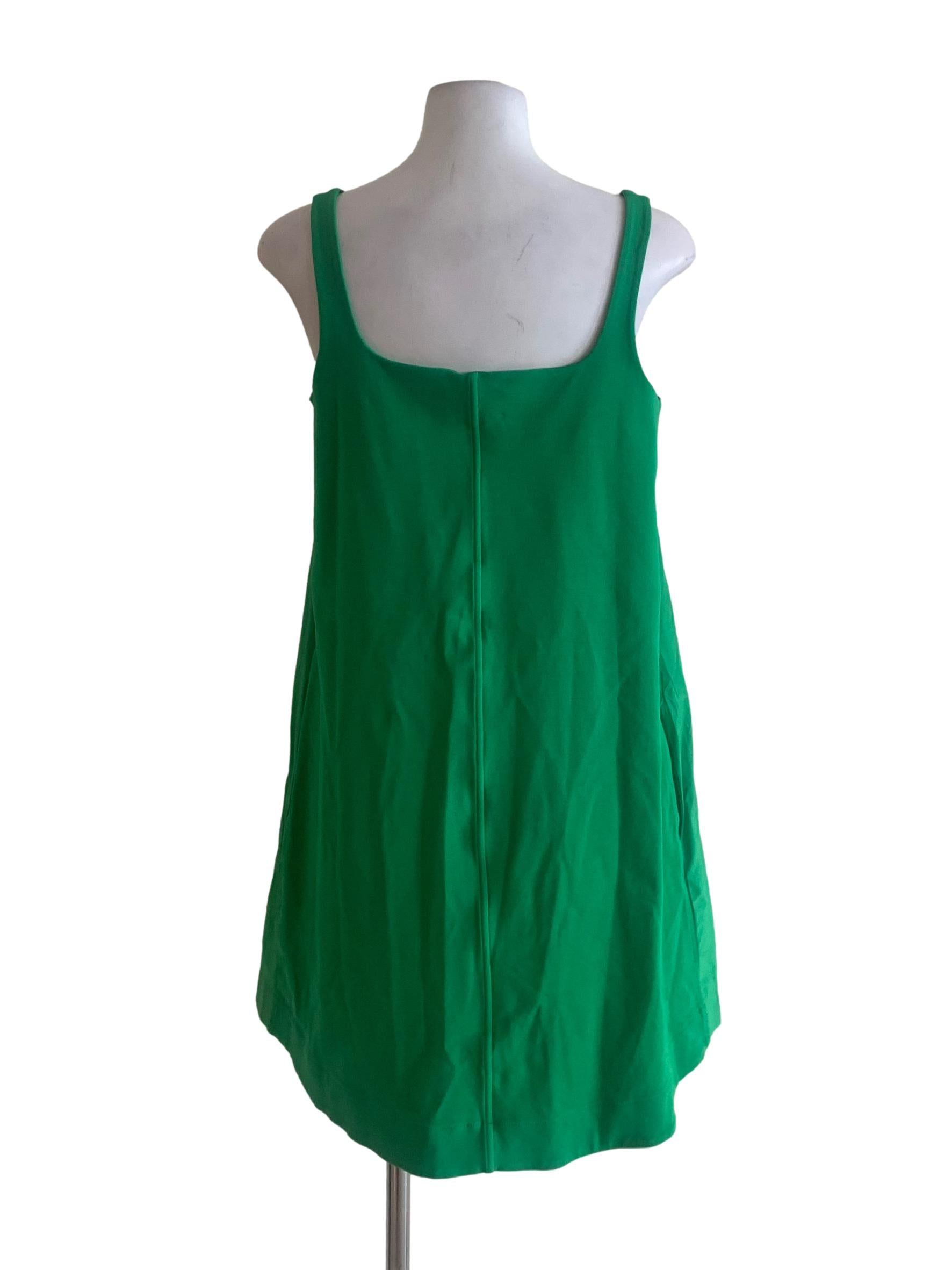 Vibrant Green Square Neck Tent Dress