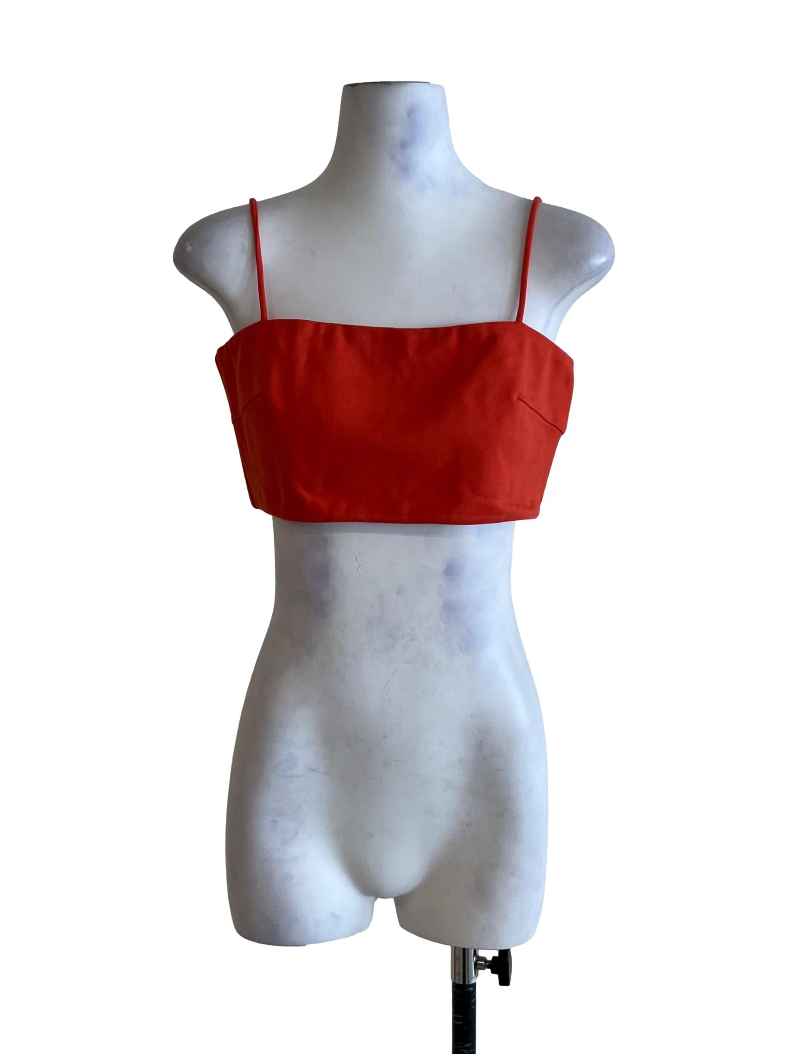 Orange Spaghetti Strap Sleeveless Top