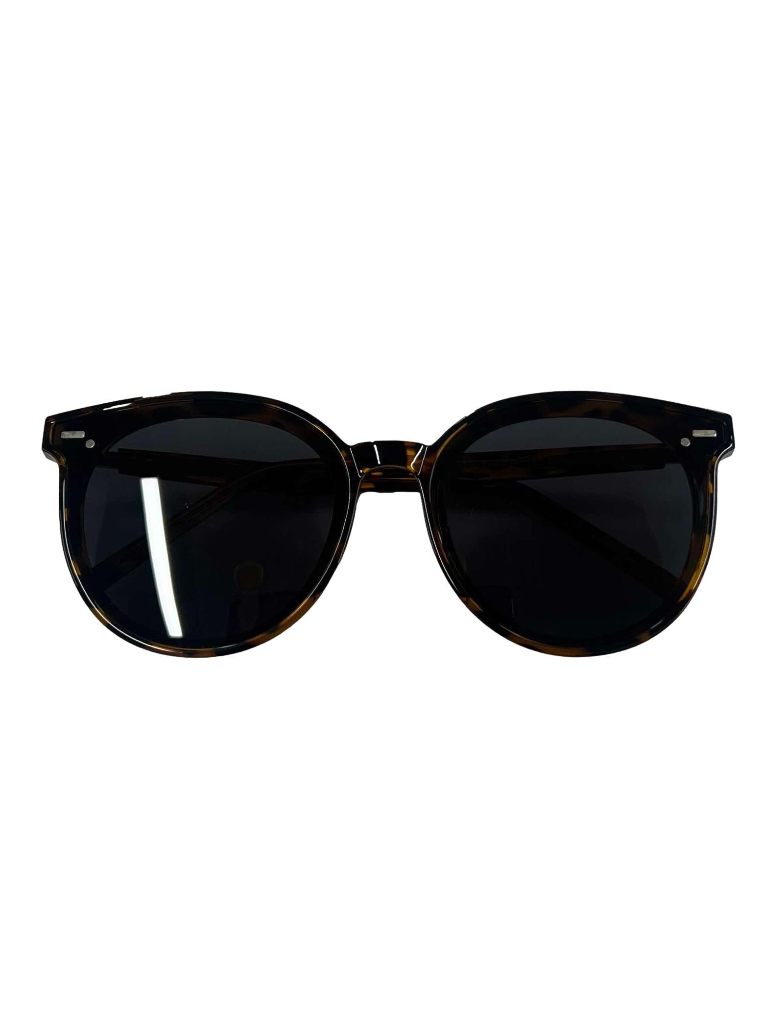 Tortoiseshell Round Plastic Frame Sunglasses