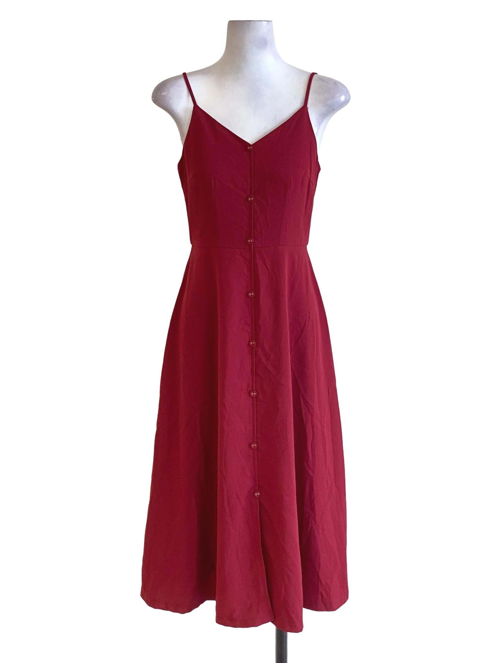 Ruby Red Spaghetti Strap Sweetheart Babydoll Dress