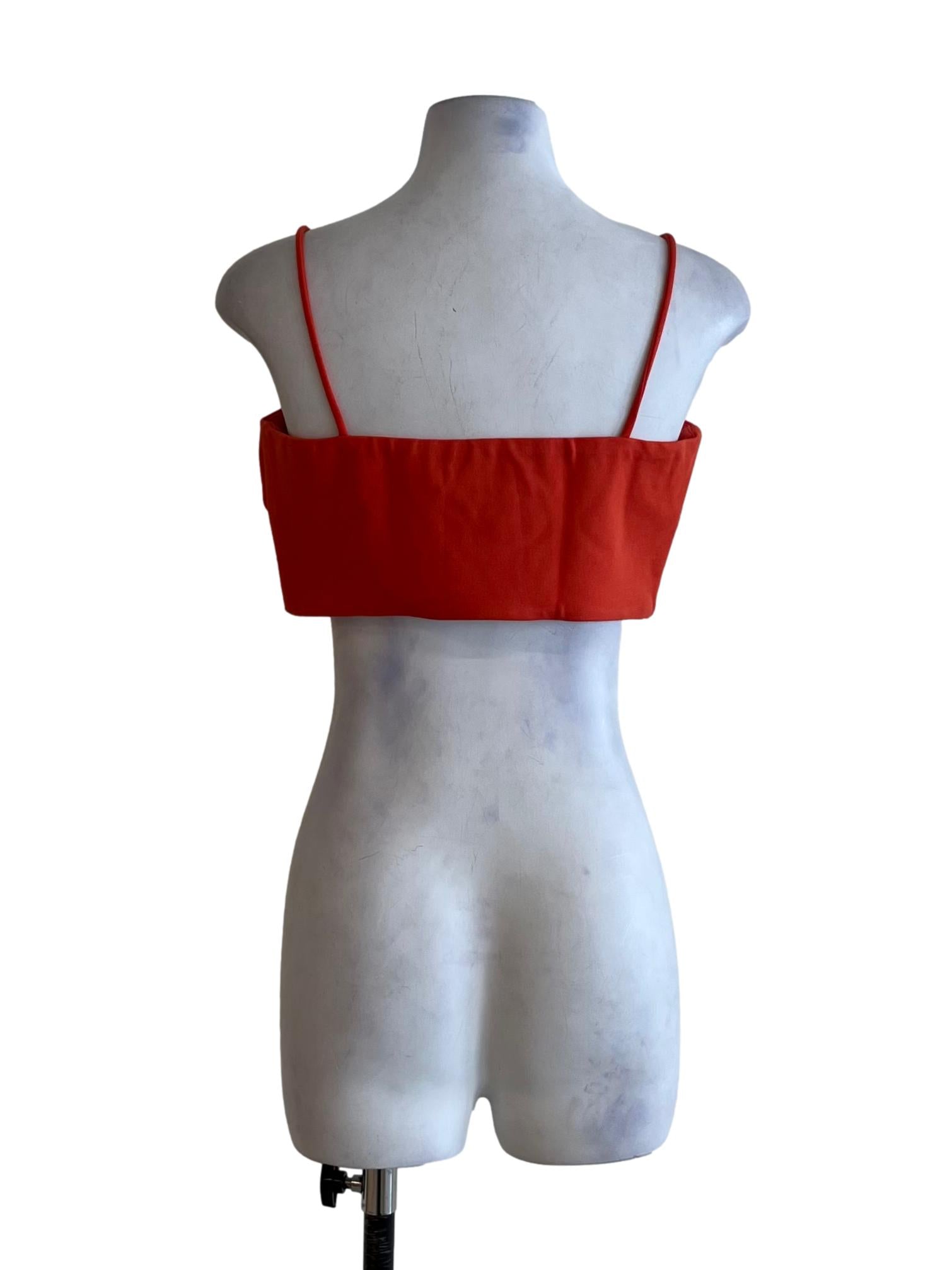 Orange Spaghetti Strap Sleeveless Top