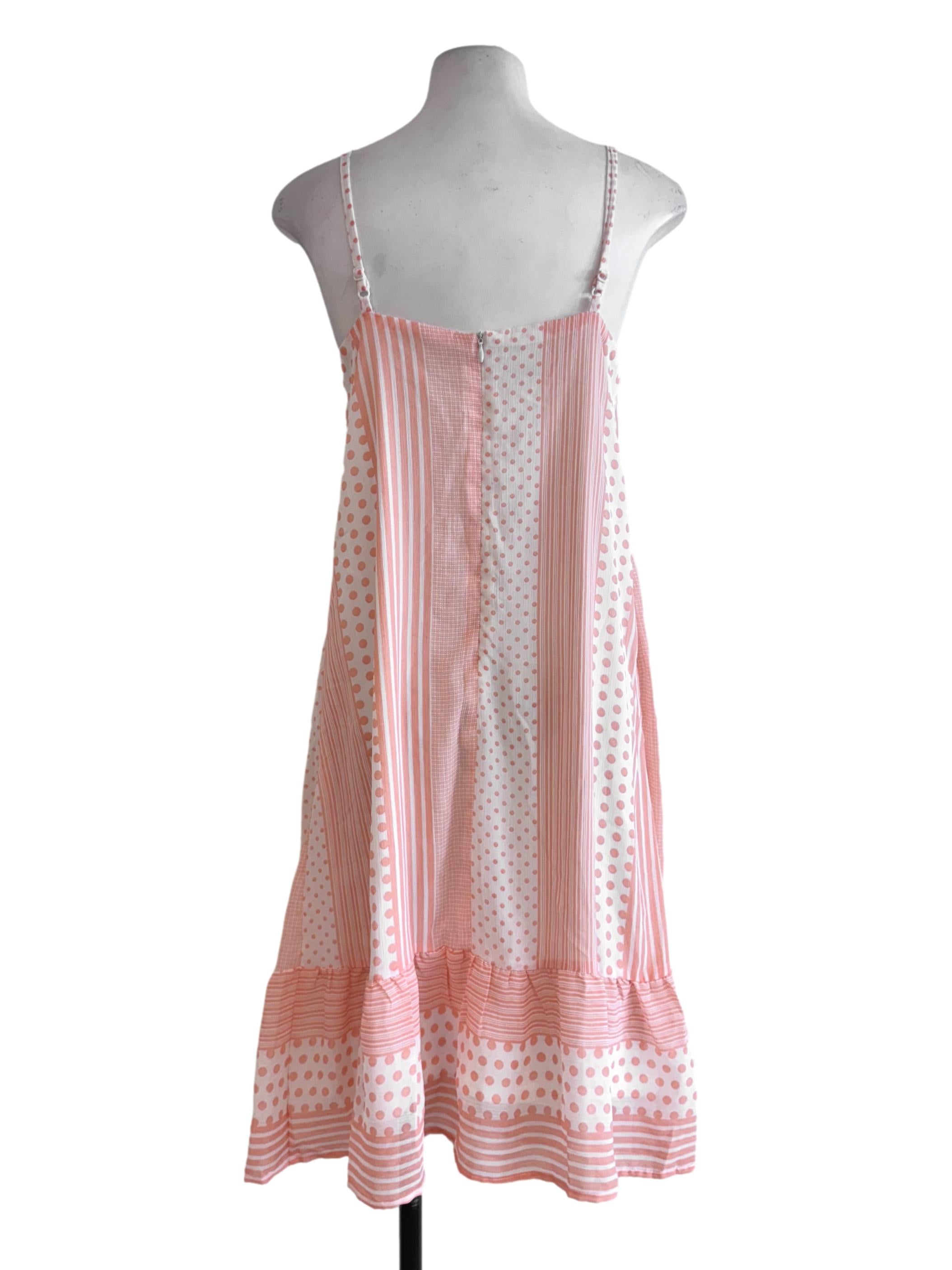 Coral Pink Square Neck Sleeveless Dress