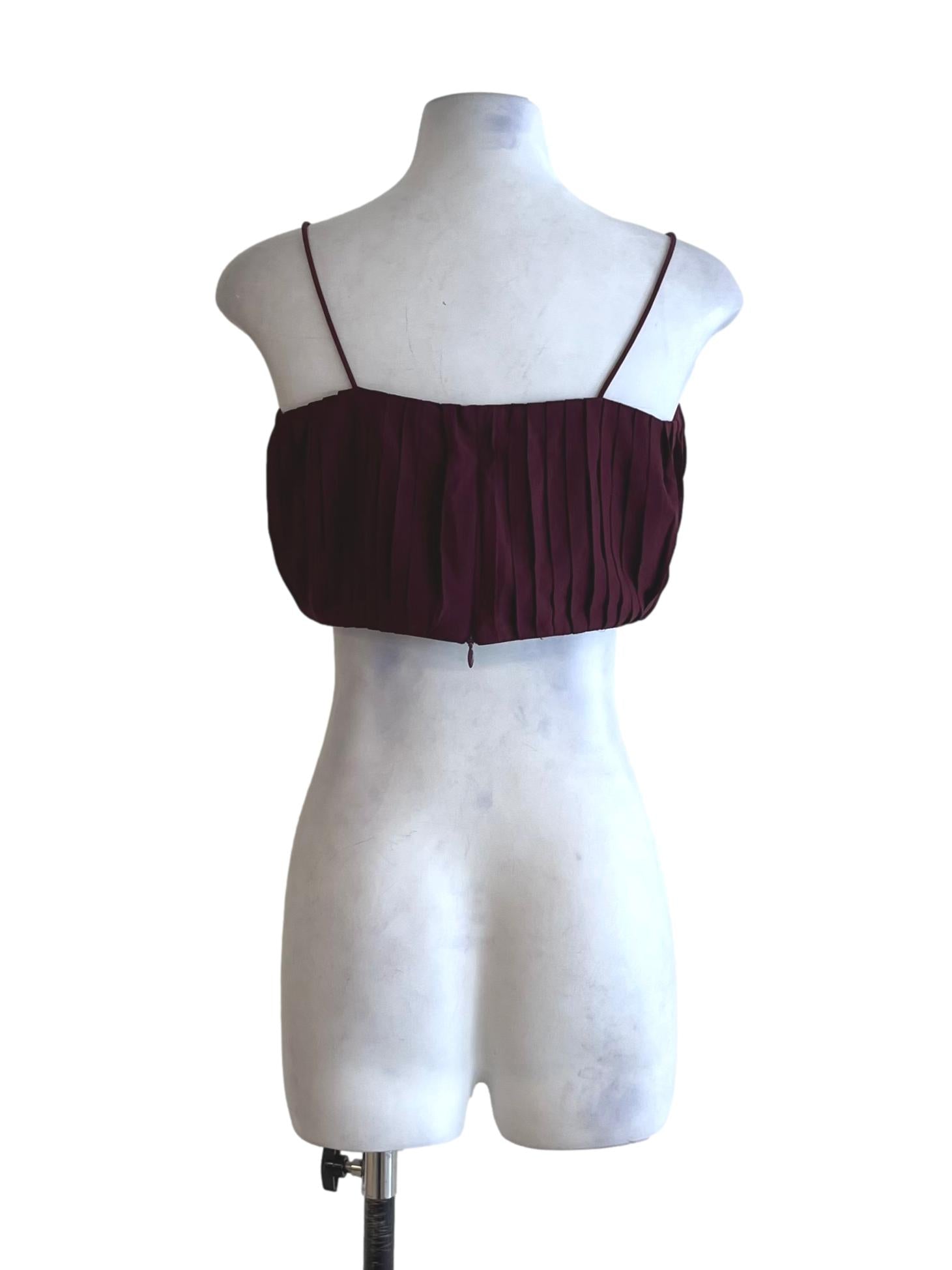 Mulberry Purple Spaghetti Strap Cropped Sleeveless Top