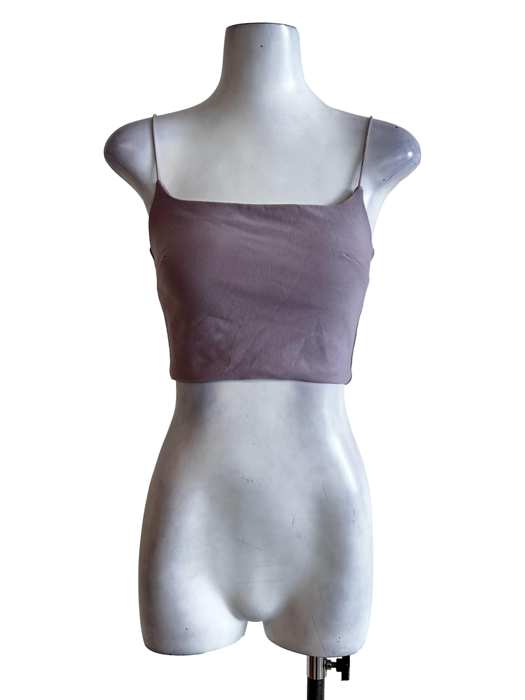 Heather Purple Spaghetti Straps Crop Top