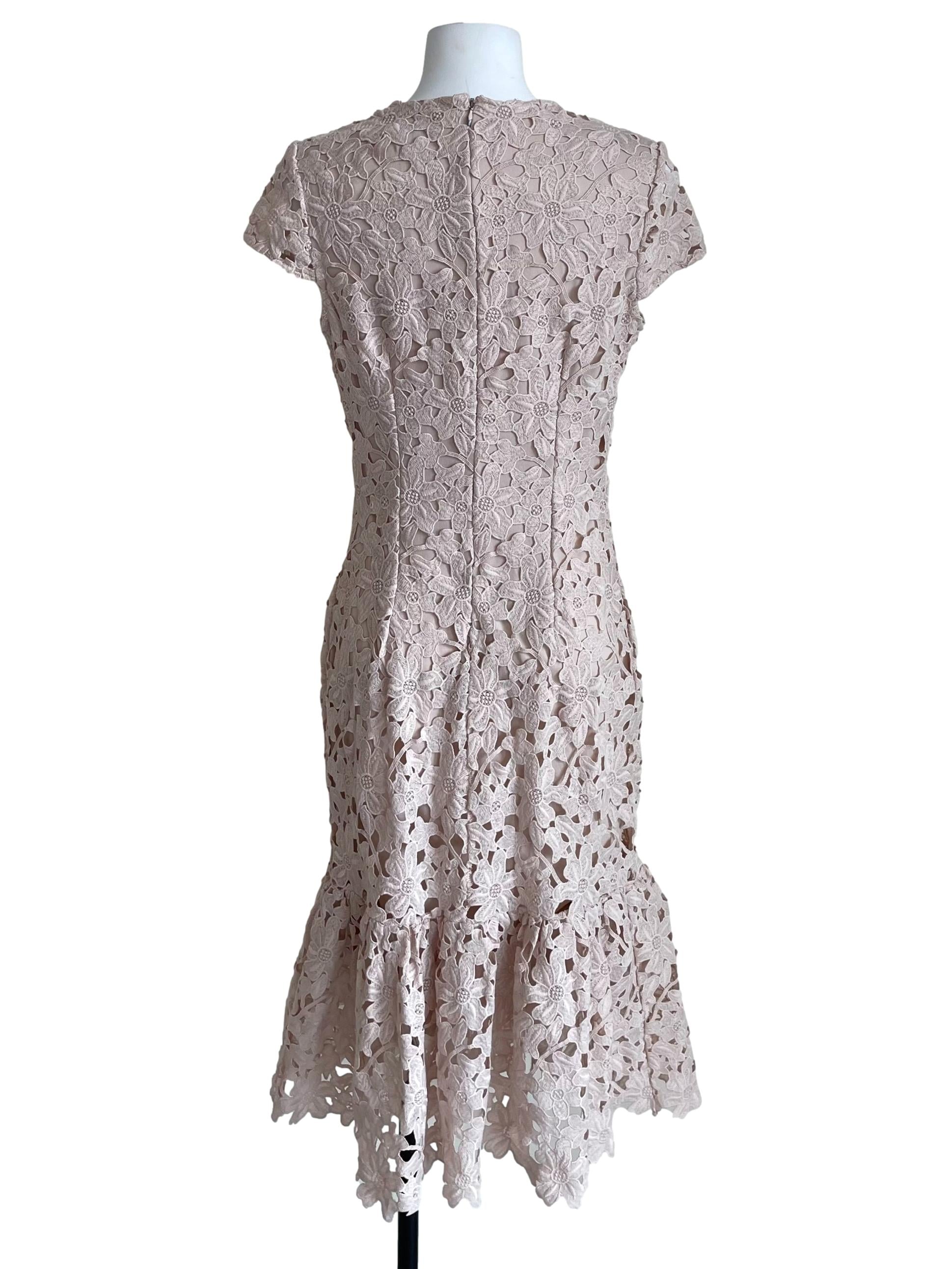 Lace White Embroidery Drop Waist Dress