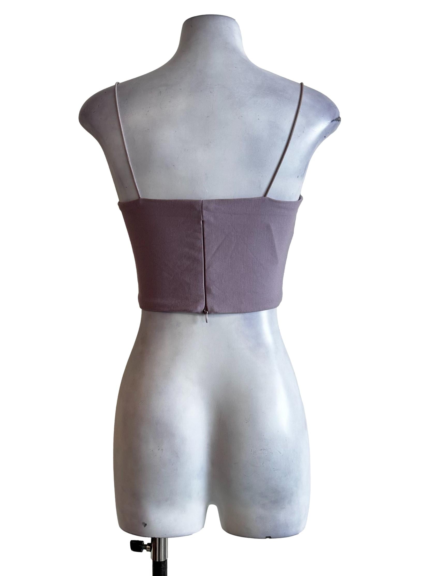 Heather Purple Spaghetti Straps Crop Top