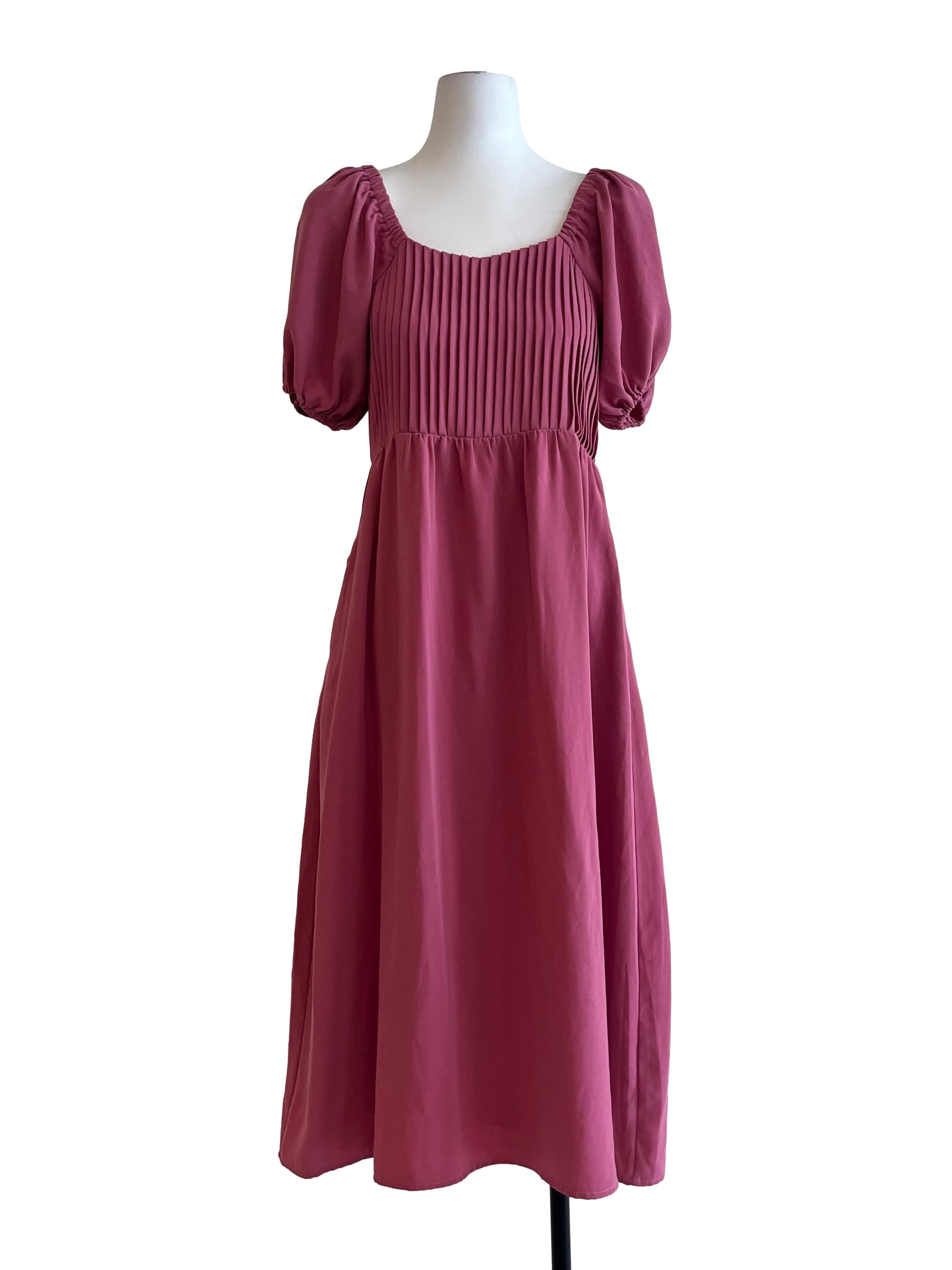 Candy Pink Puff Sleeve Dress