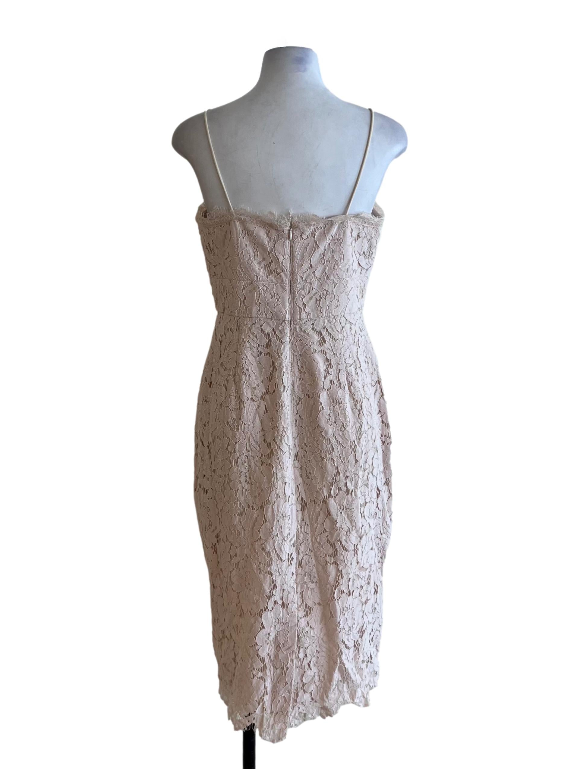 Blush Pink Lace A-Line Dress