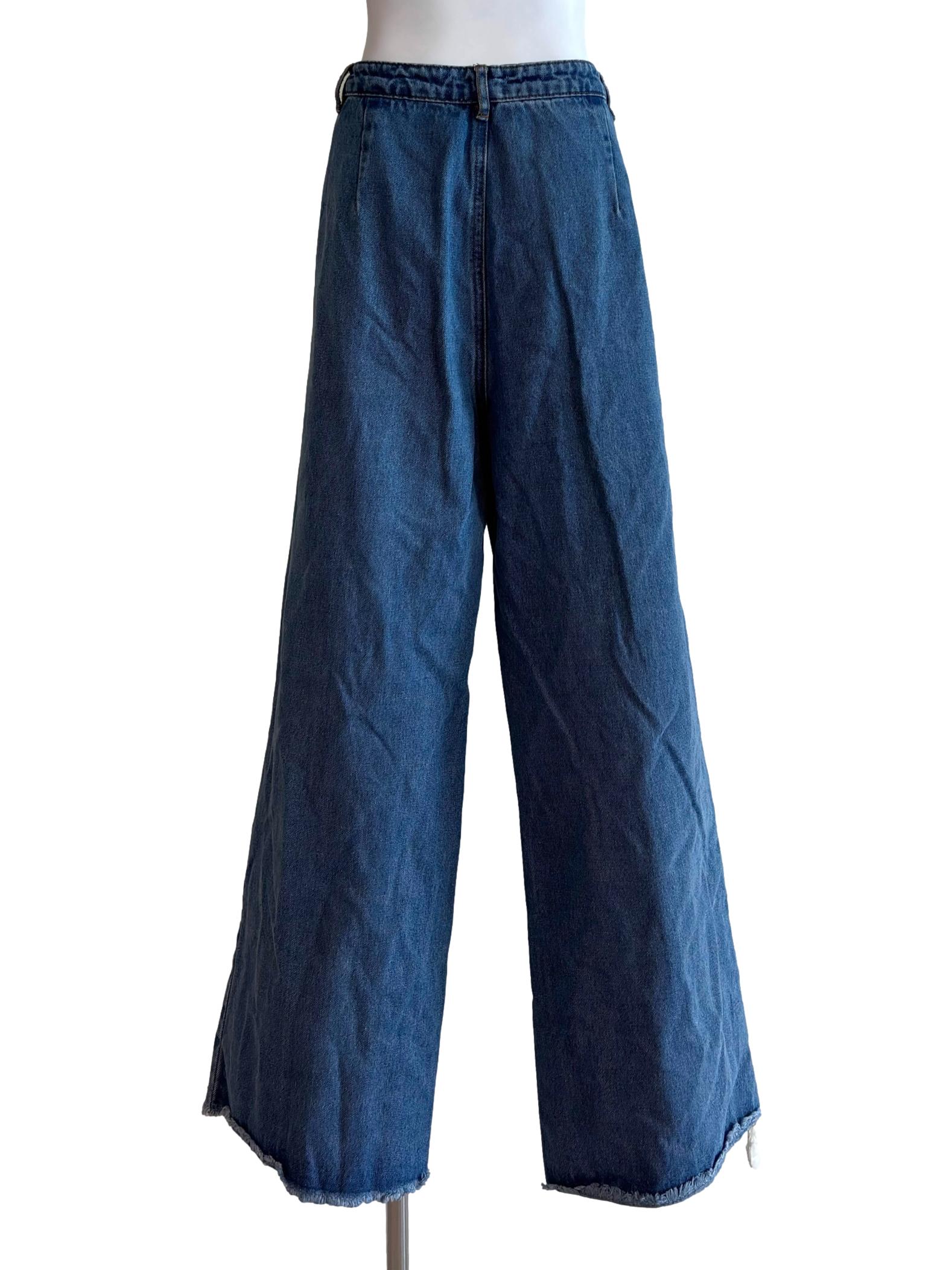 Denim Blue Raw Hem Jeans