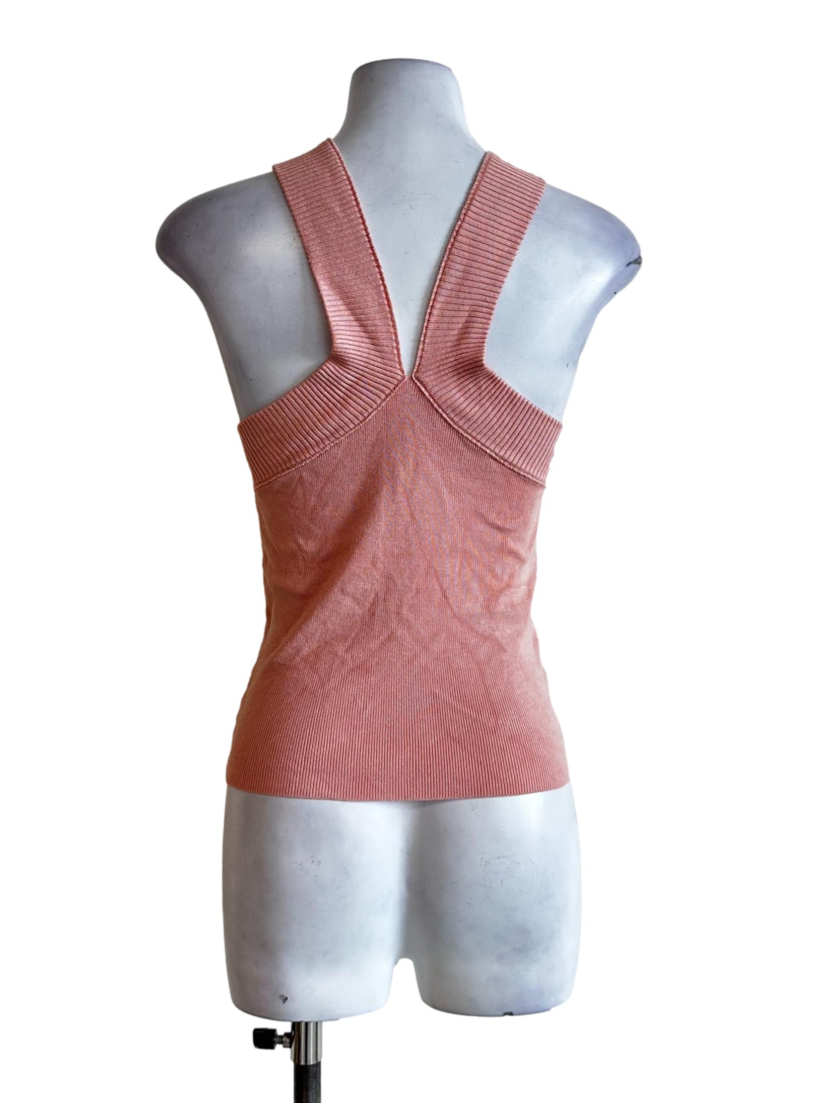 Coral Pink Halter Neck Top