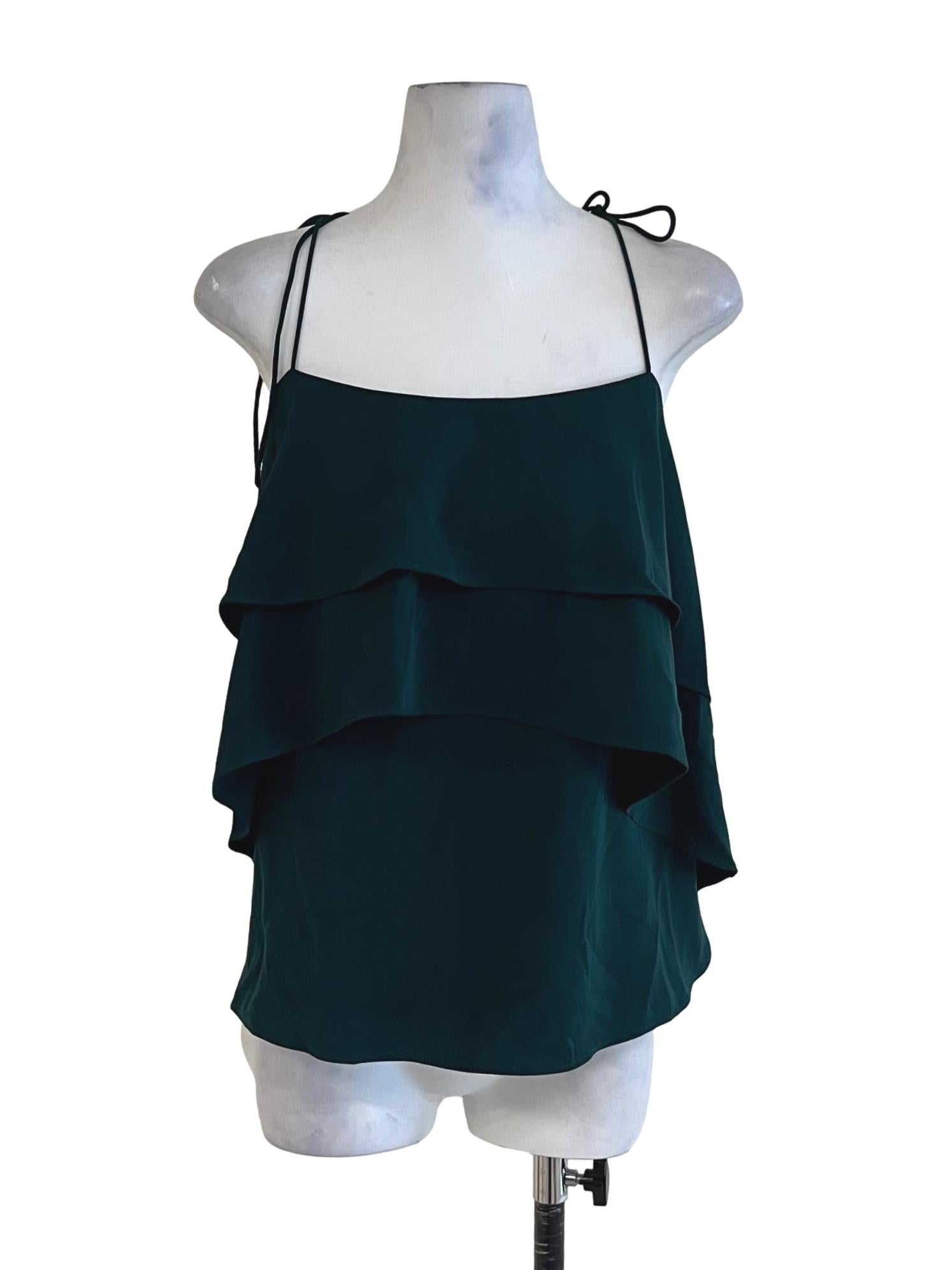 Pine Green Spaghetti Strap Sleeveless Top