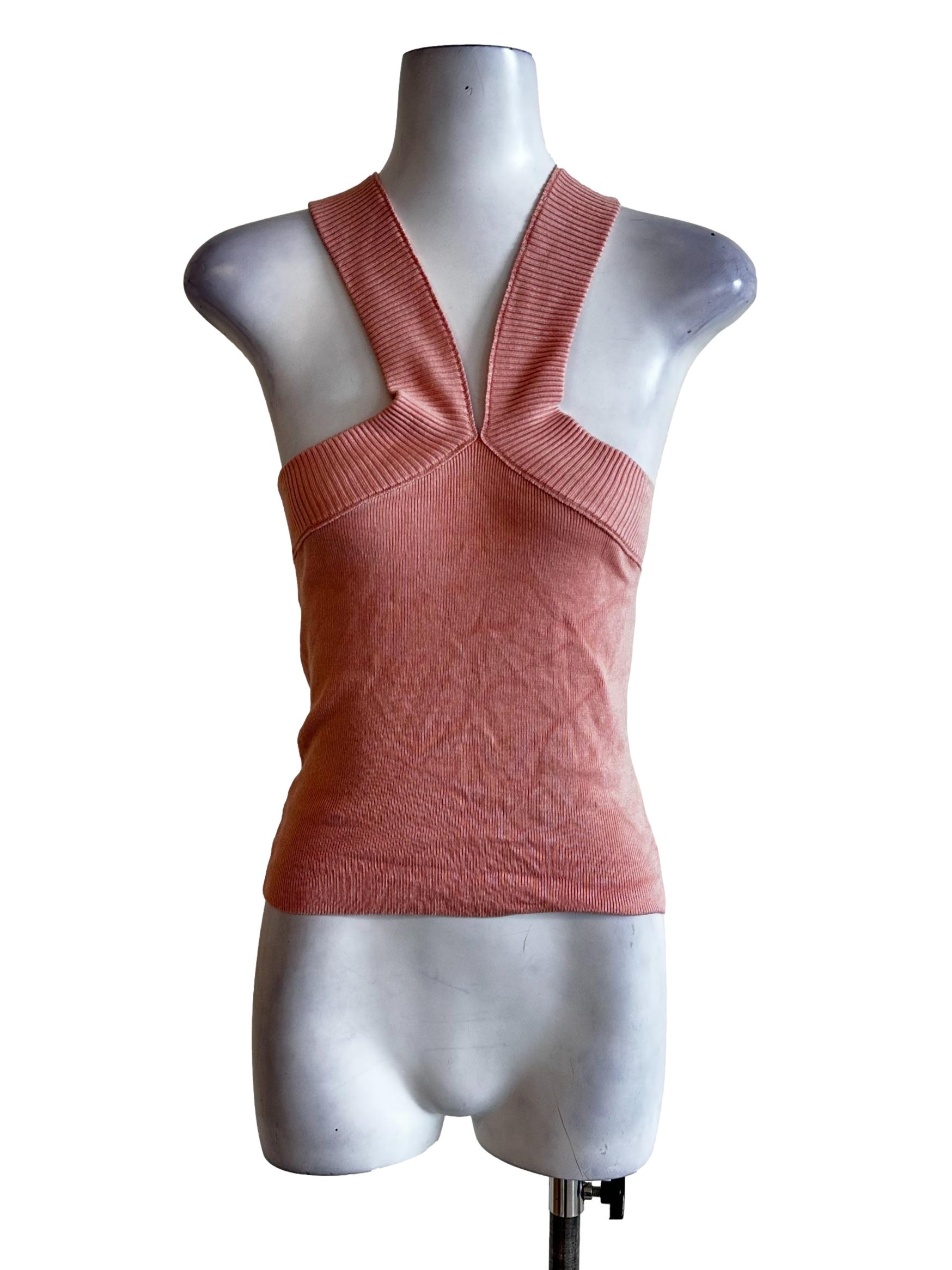 Coral Pink Halter Neck Top
