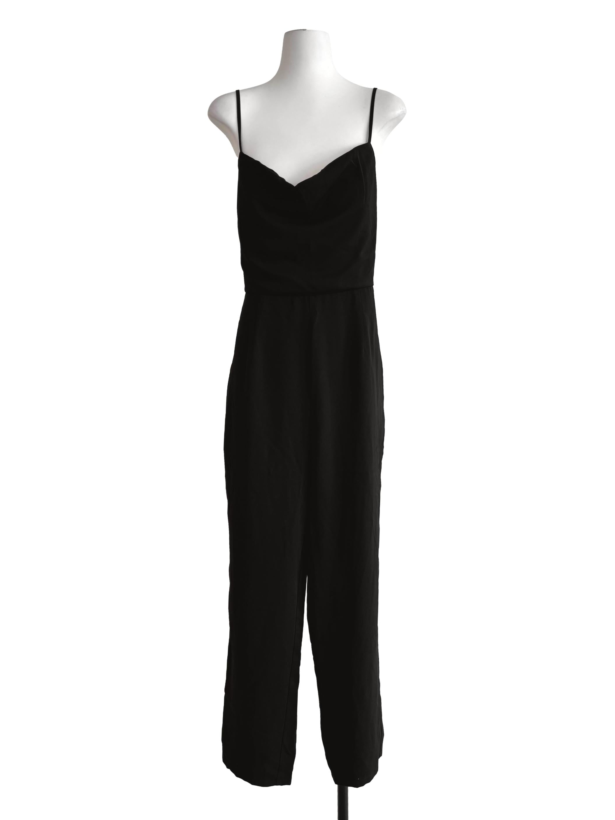 Rich Black Spaghetti Strap Jumpsuit LB