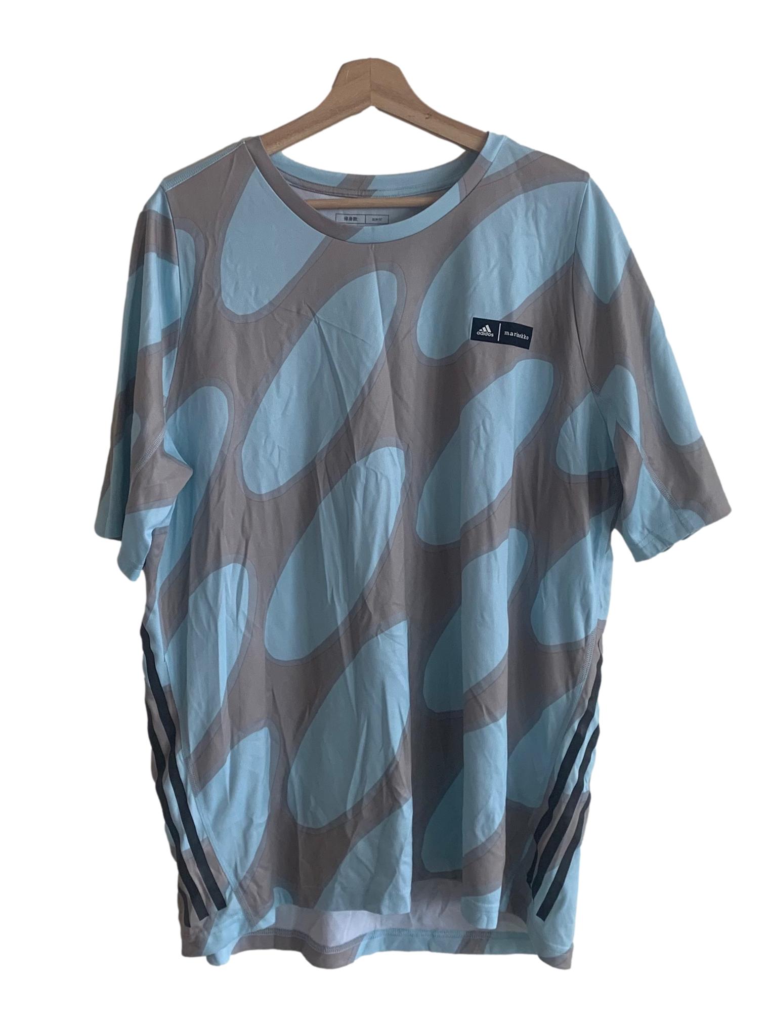 Grey And Blue Pattern Top