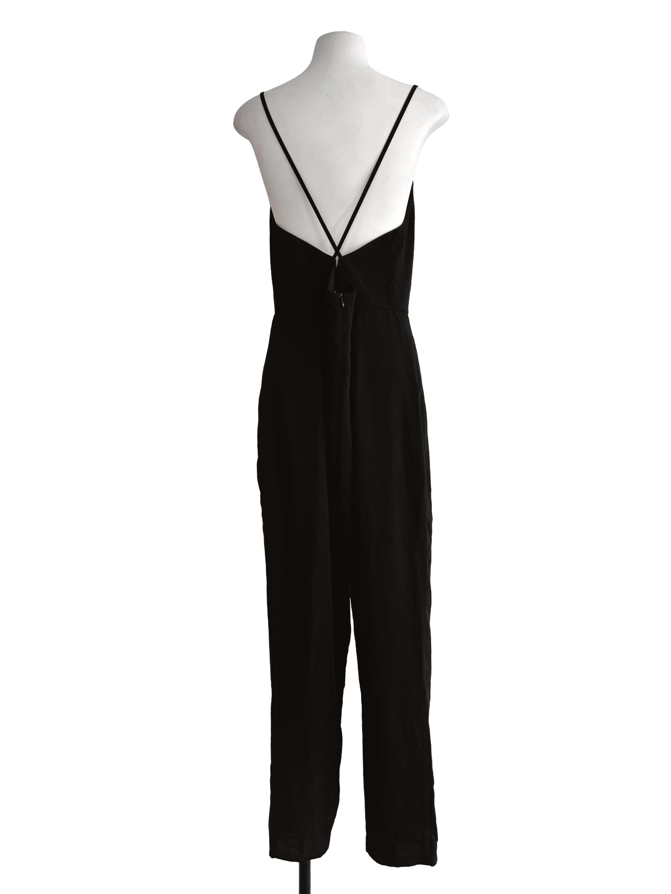 Rich Black Spaghetti Strap Jumpsuit LB