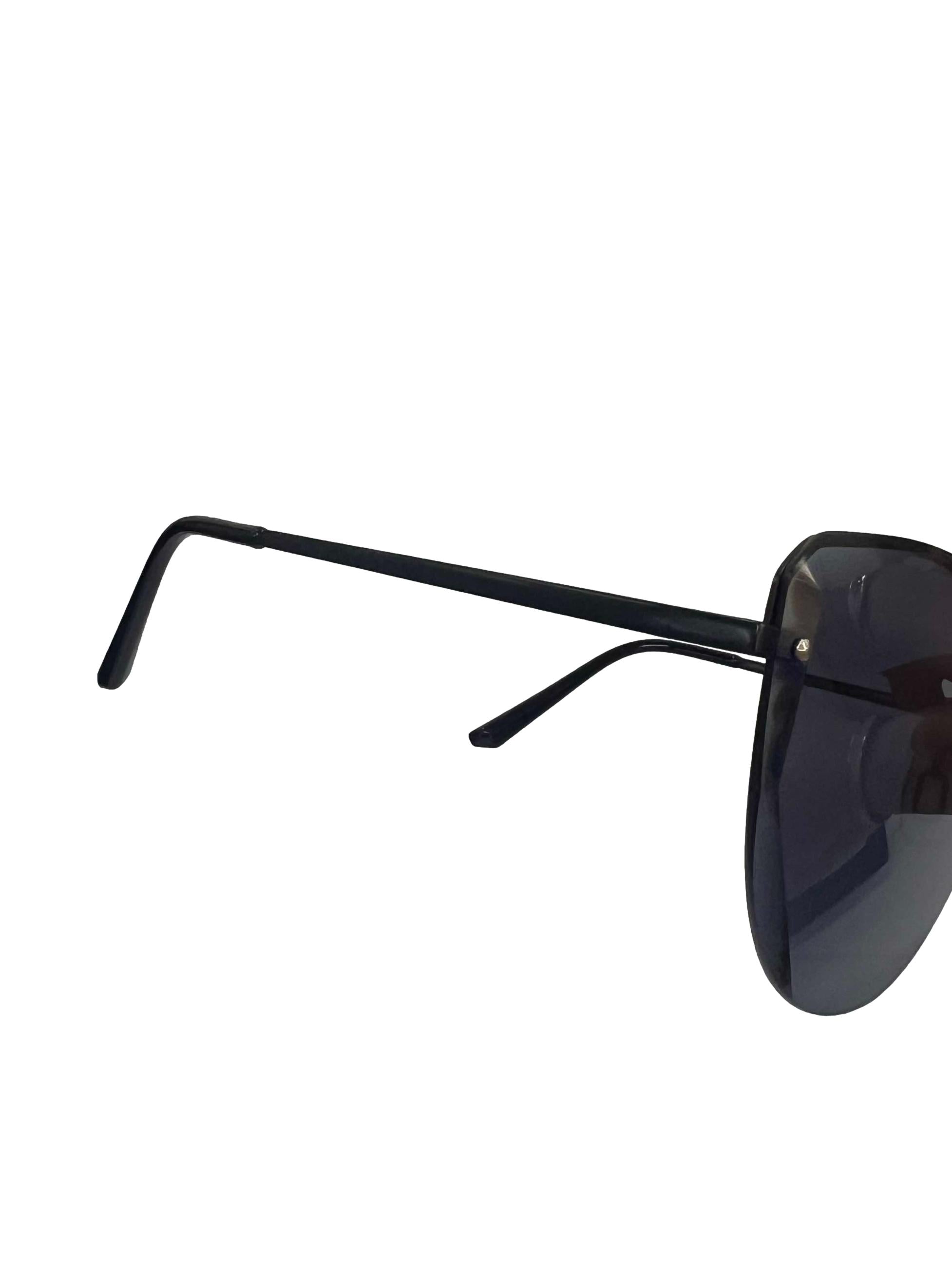 Black Frameless Metal Sunglasses