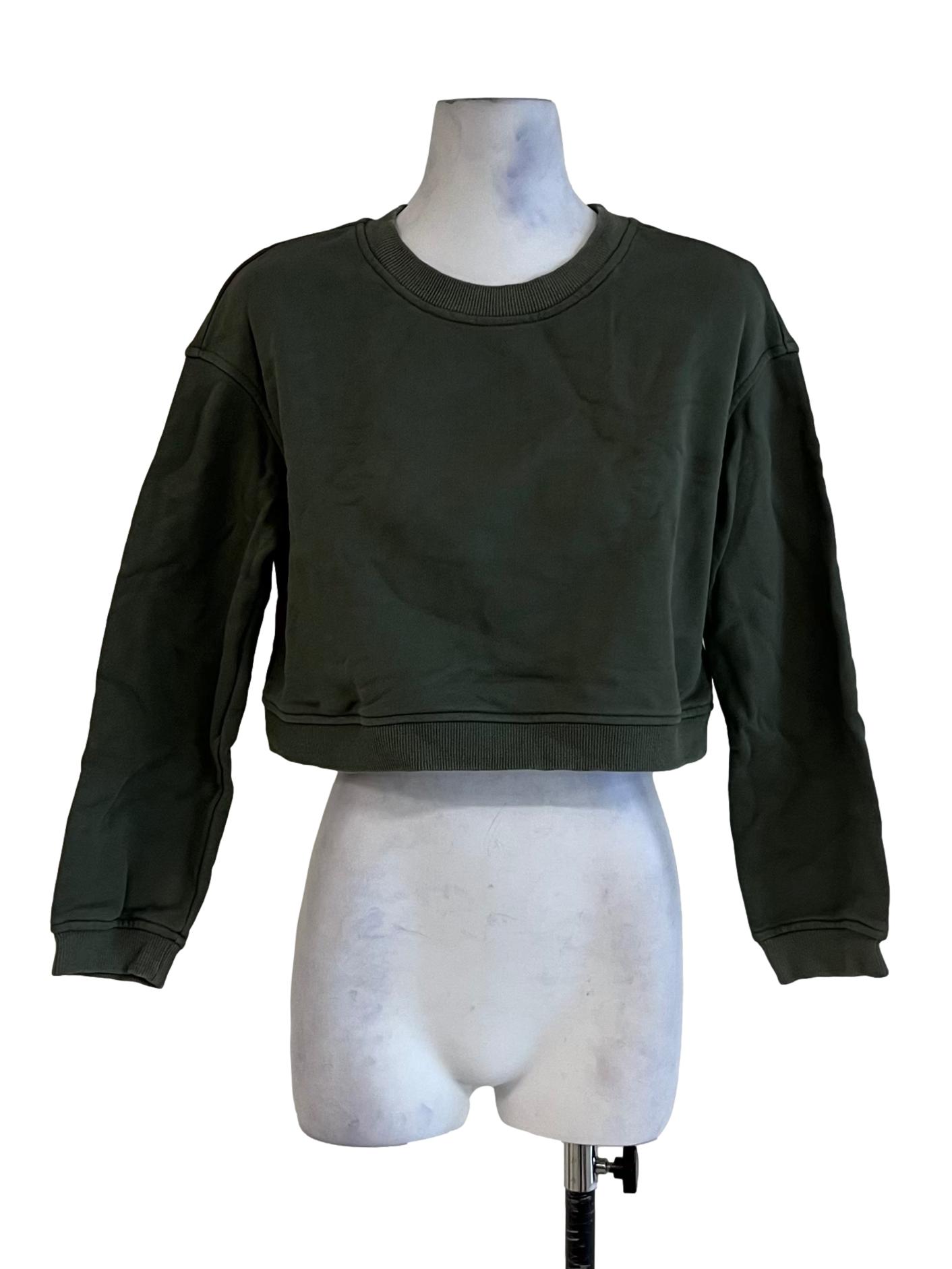 Sage Green Jewel Neckline Sweatshirt