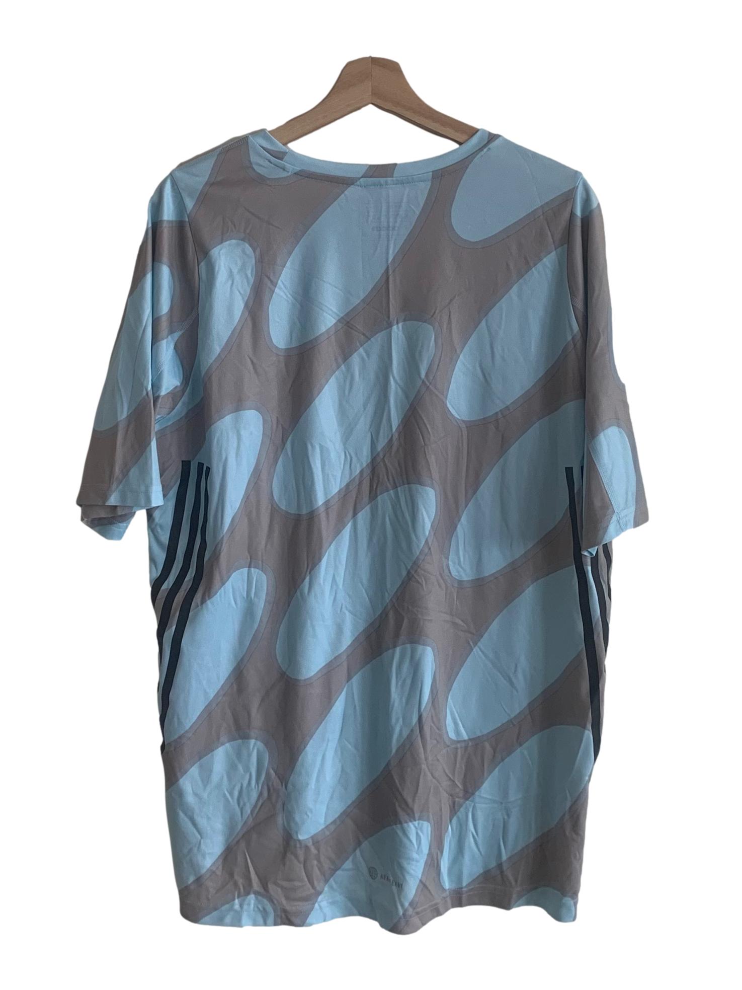 Grey And Blue Pattern Top