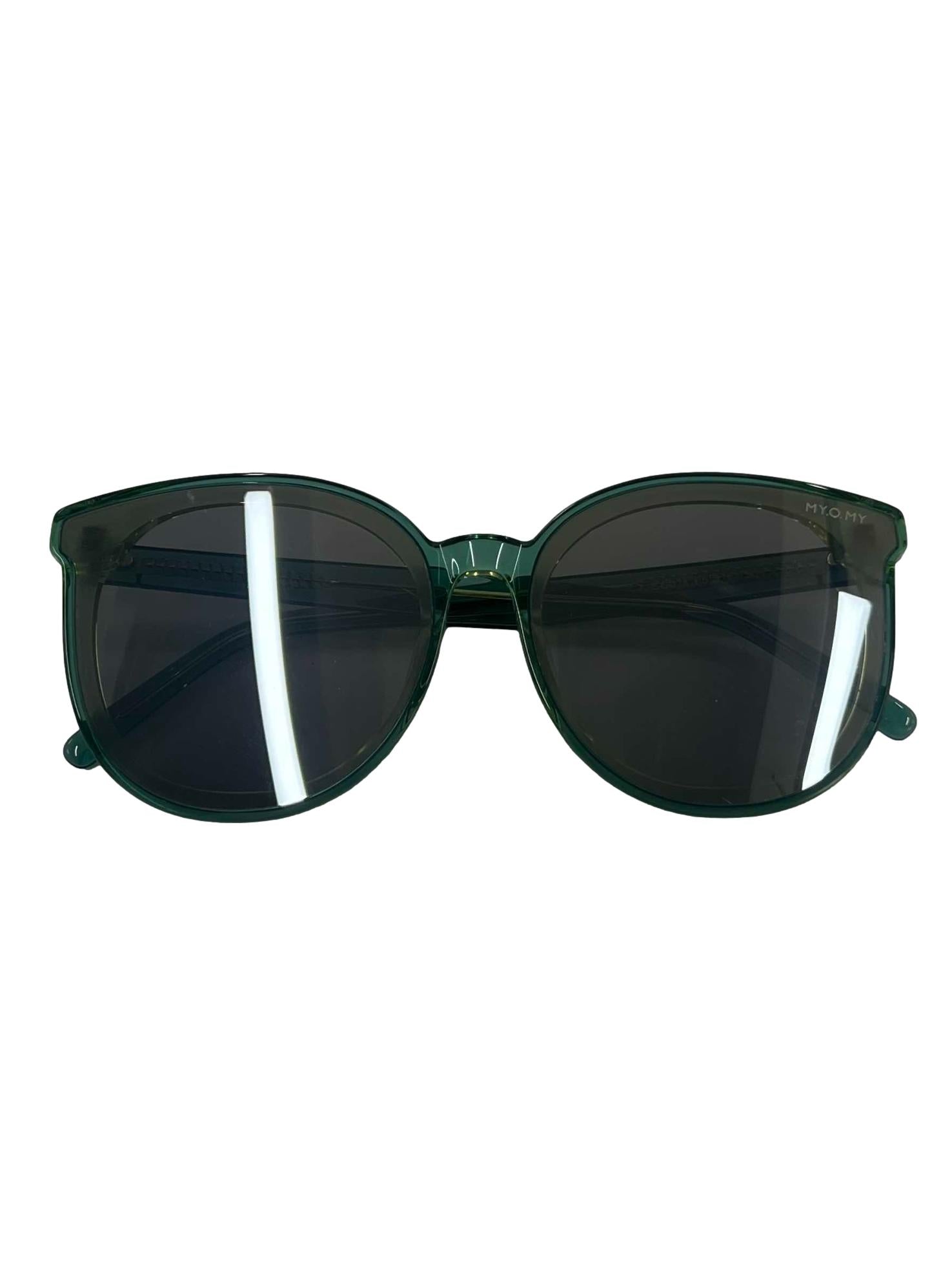 Green Round Plastic Frame Sunglasses
