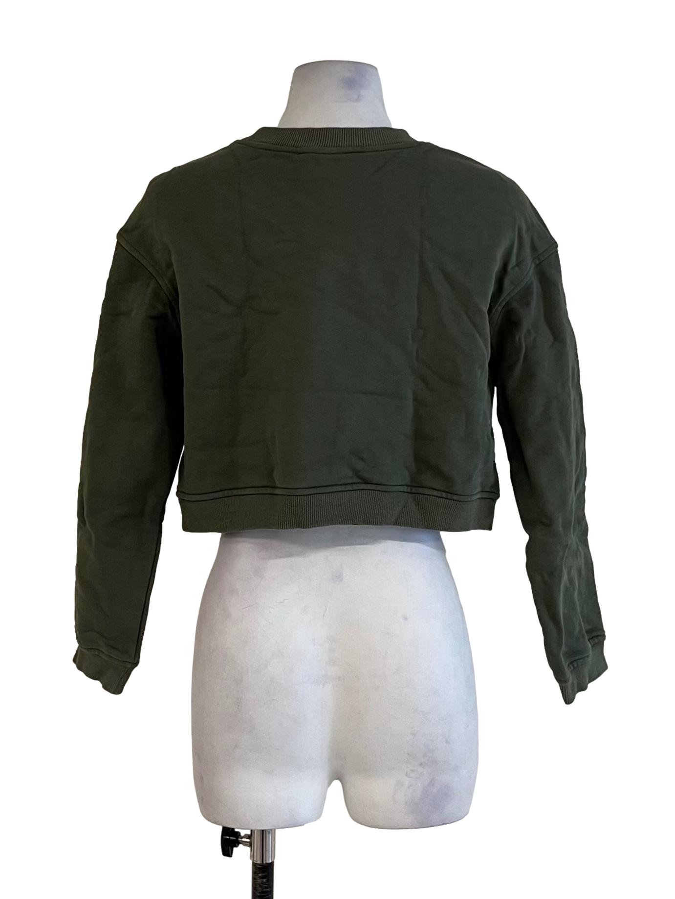 Sage Green Jewel Neckline Sweatshirt