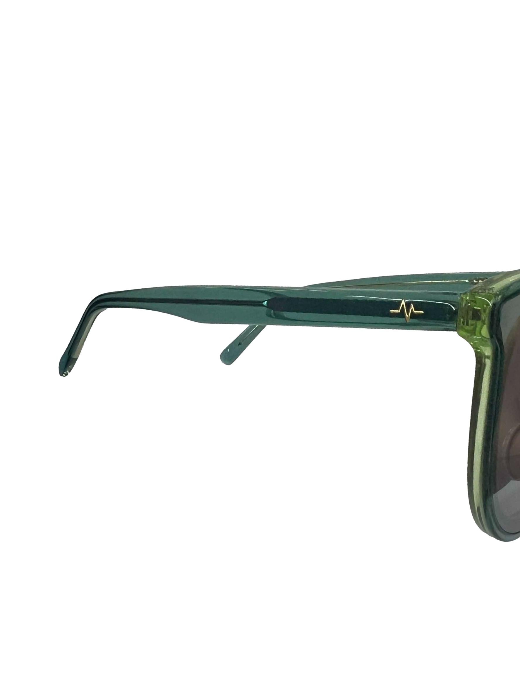 Green Round Plastic Frame Sunglasses
