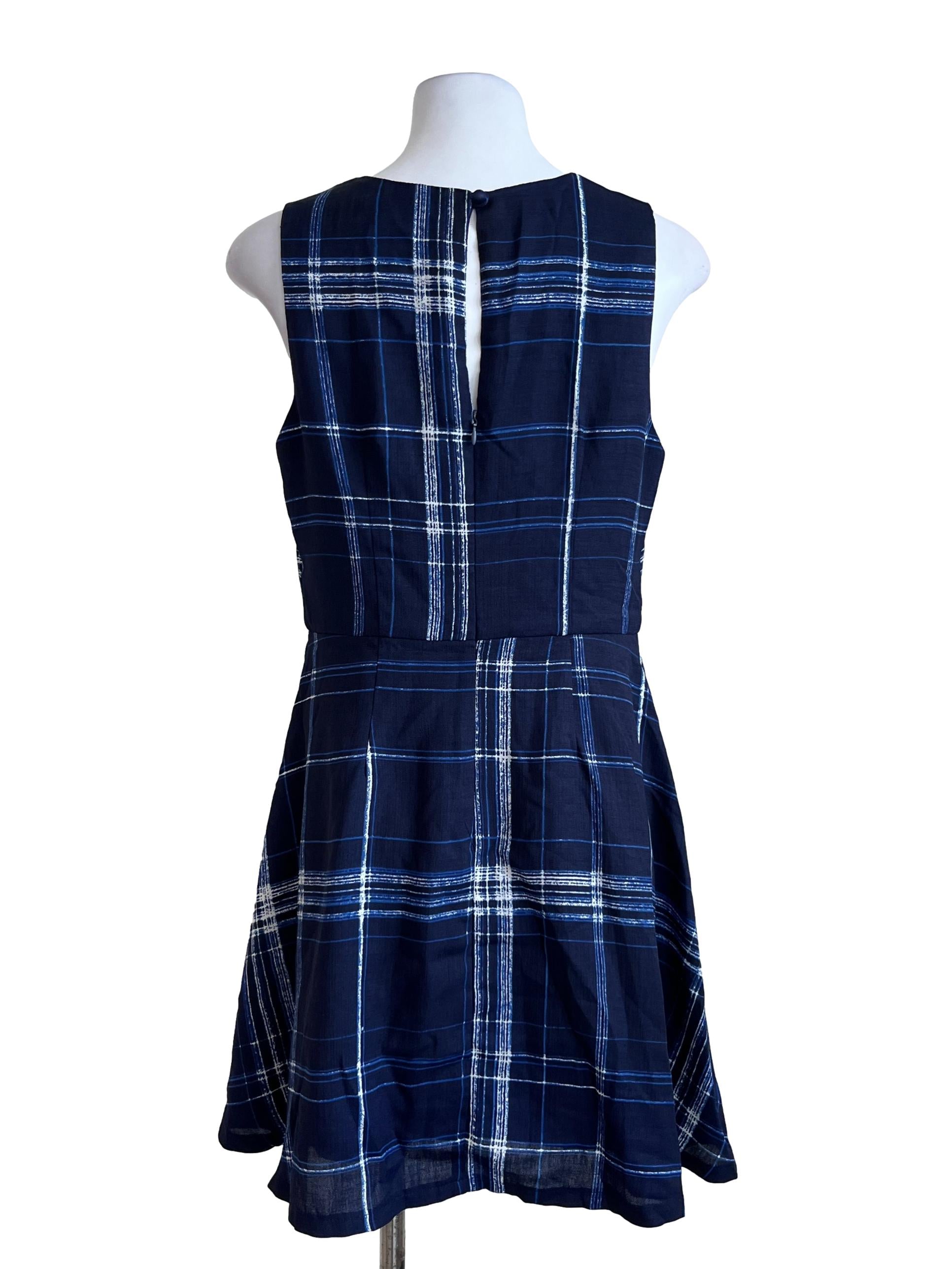Blue Pattern Sleeveless Dress
