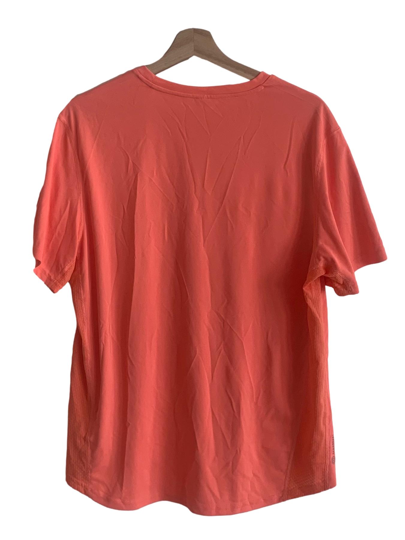 Coral Pink Round Neck Logo Top