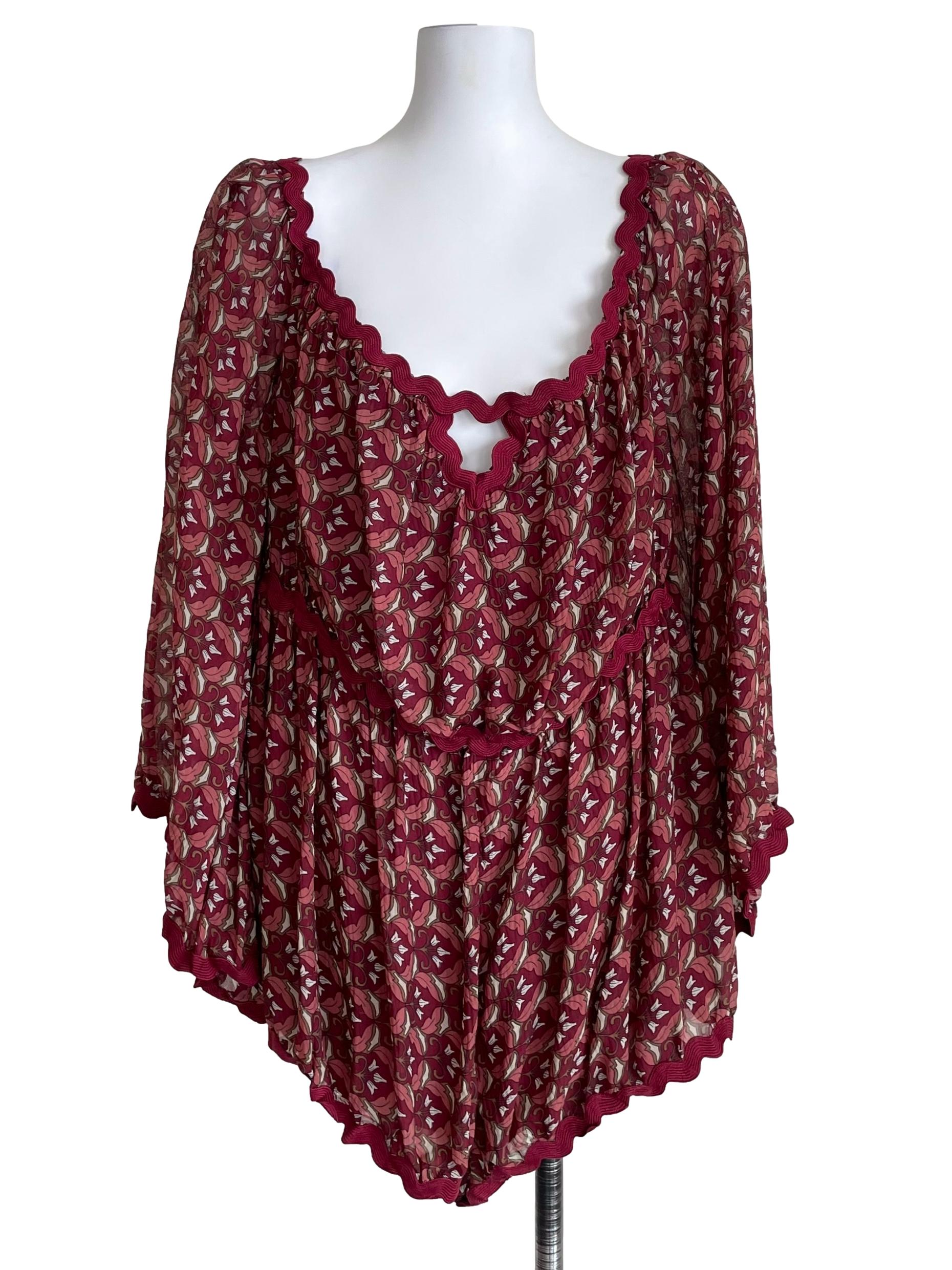 Rosewood Trace Hem Floral Romper