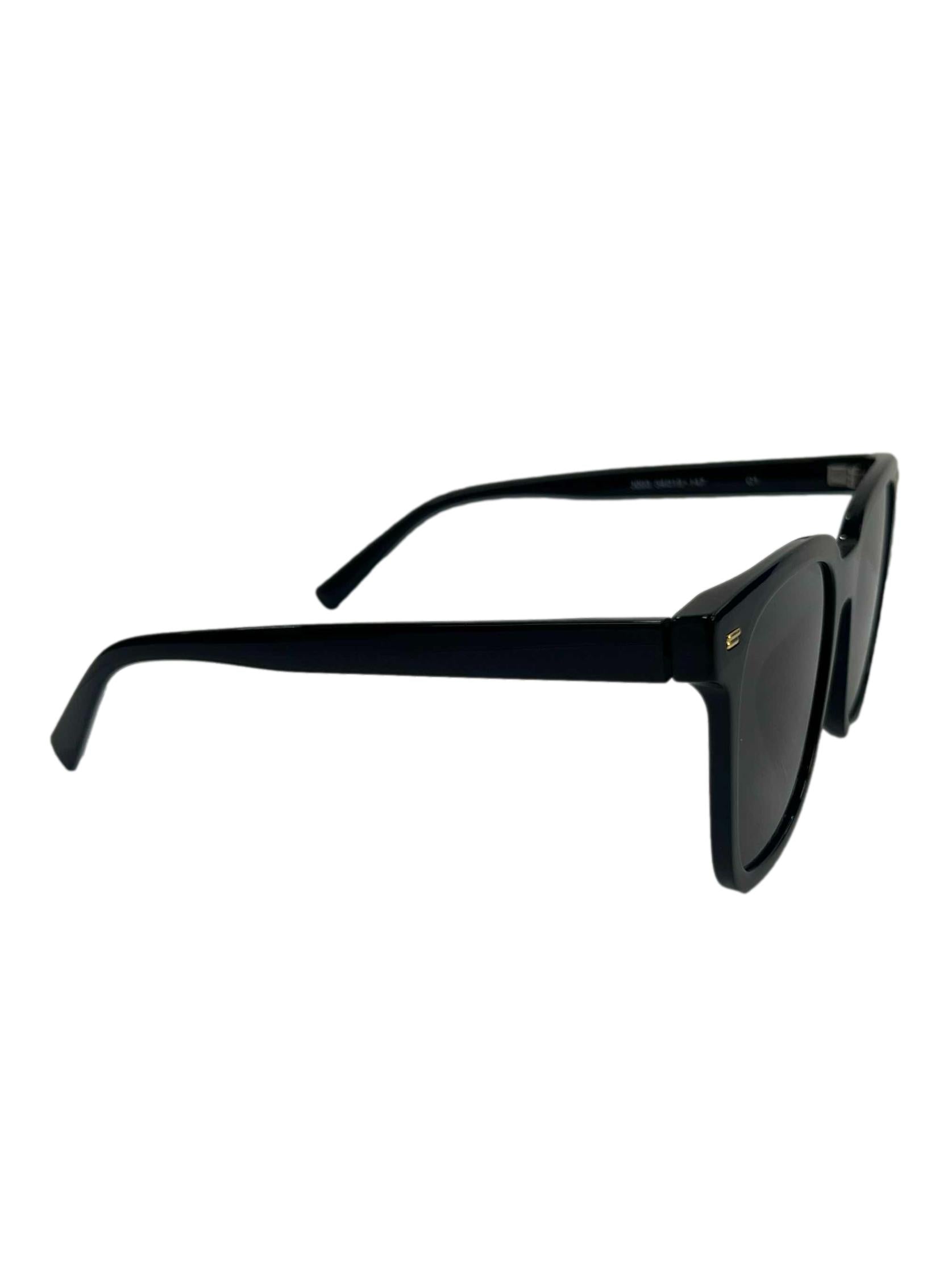 Black Gold Accent Square Frame Sunglasses