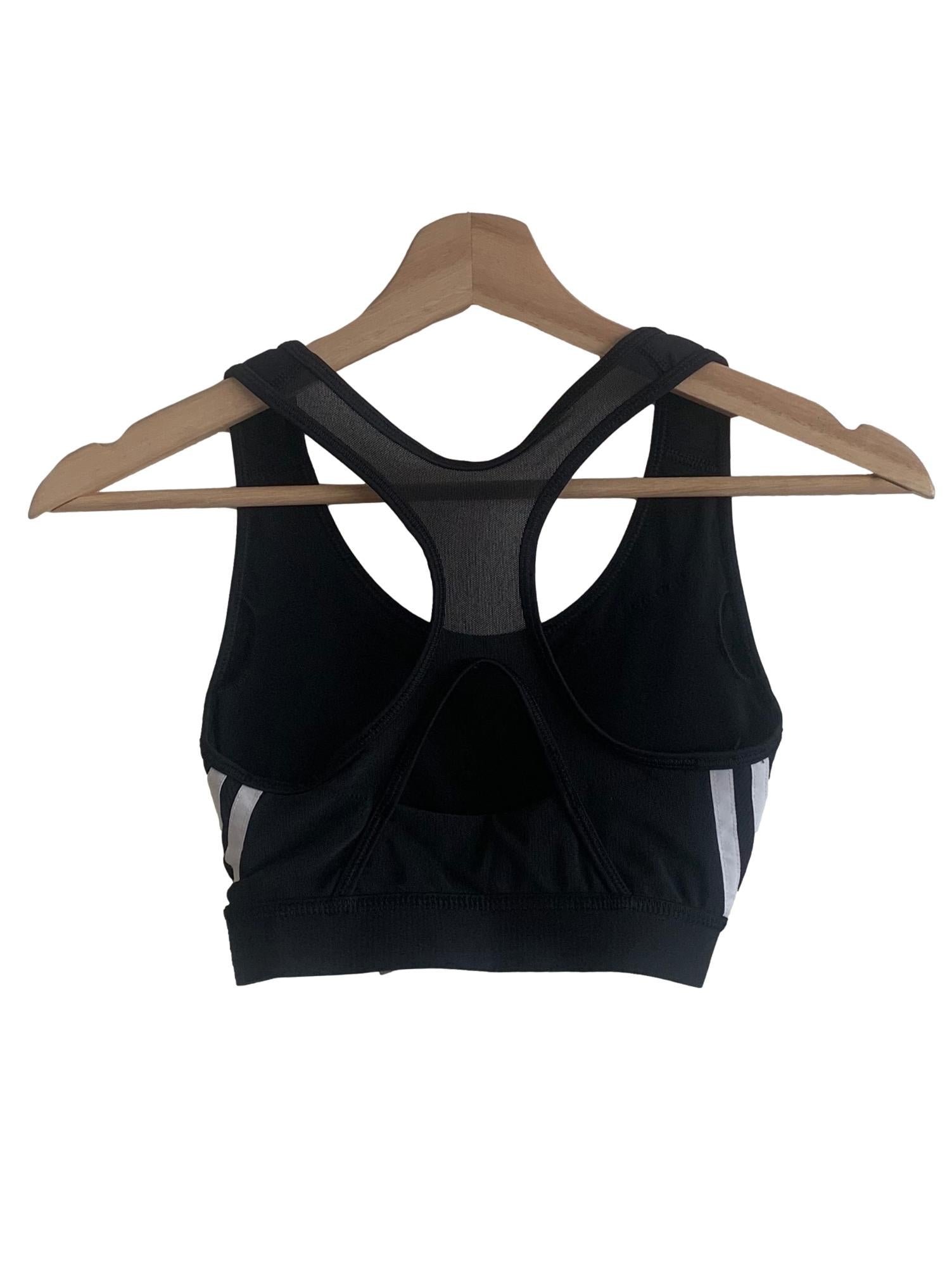 Ink Black Scoop Neck Sports Bra