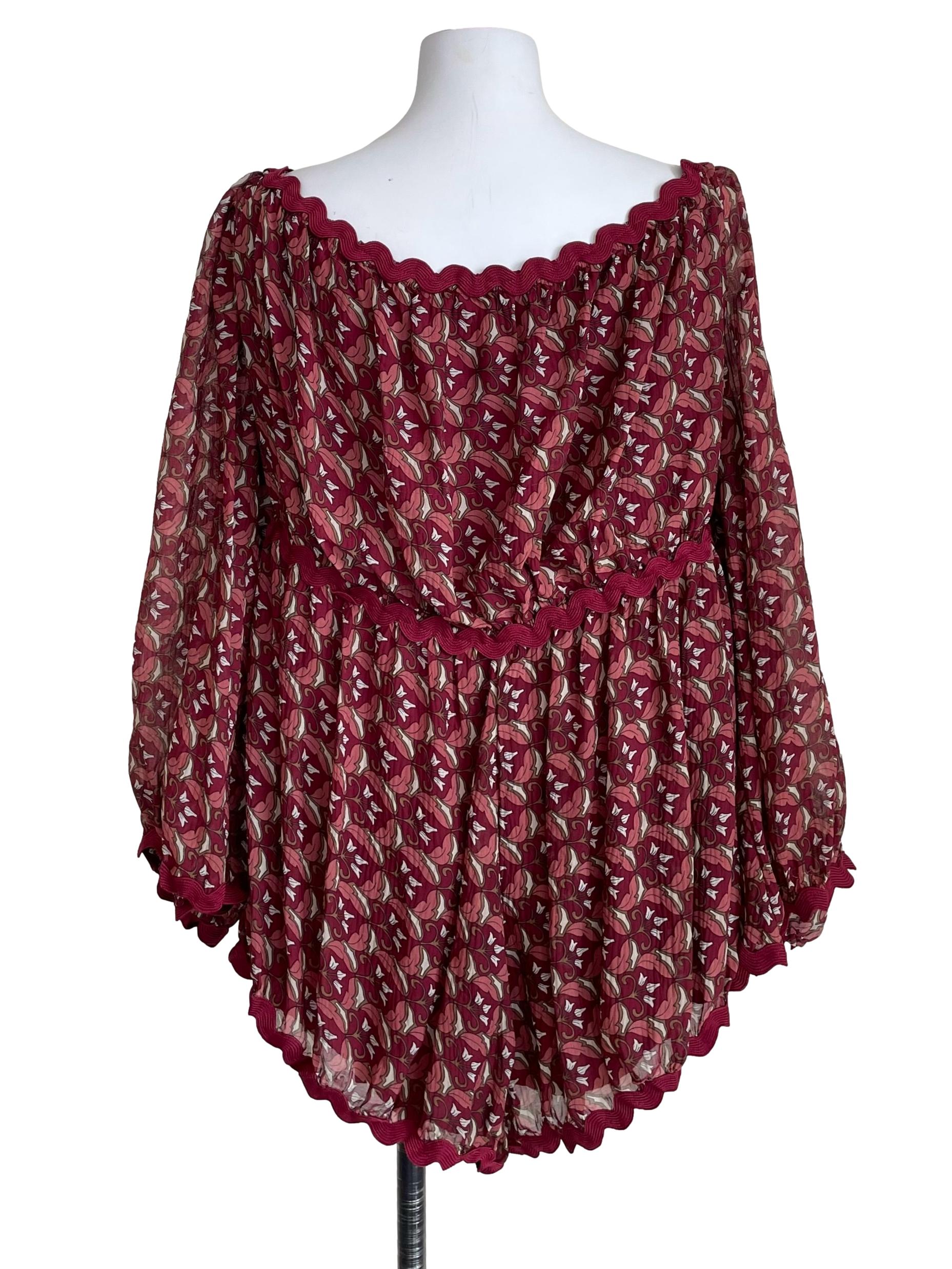 Rosewood Trace Hem Floral Romper