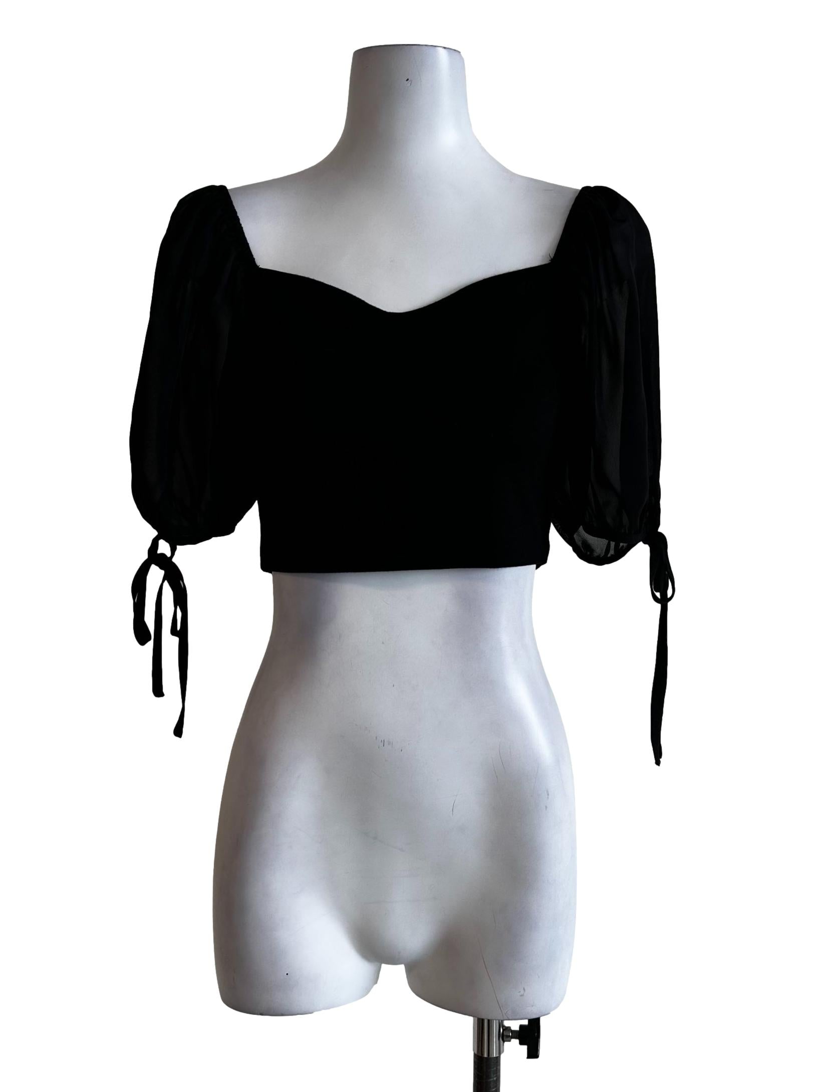 Black Non Padded Crop Top
