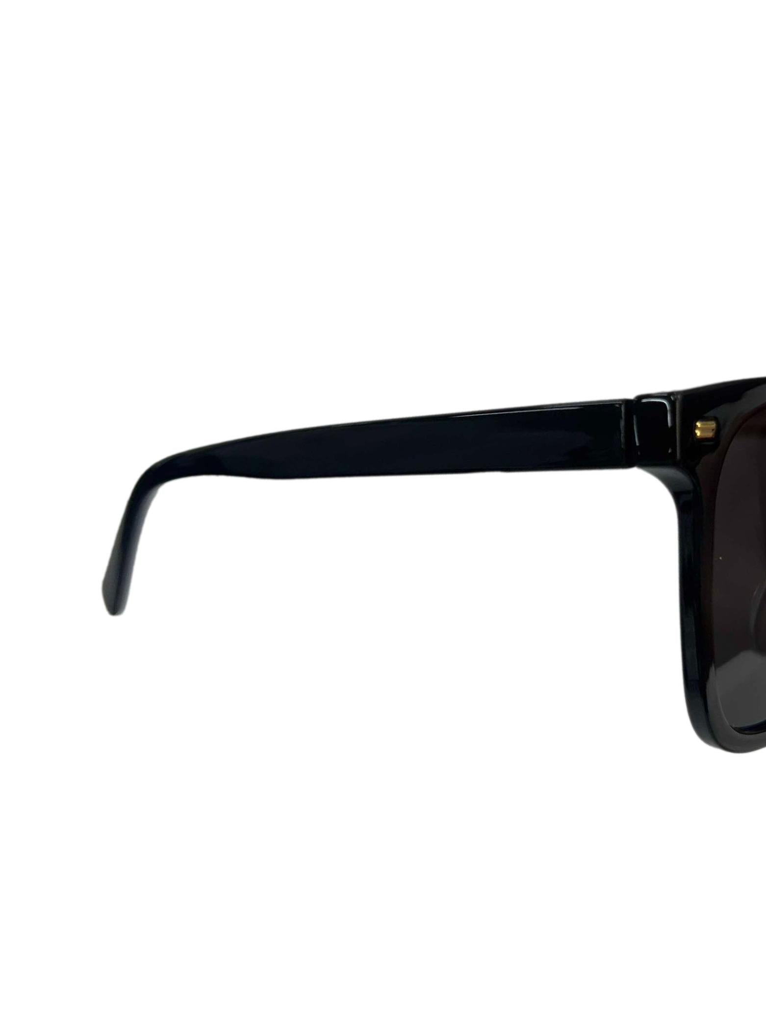 Black Gold Accent Square Frame Sunglasses