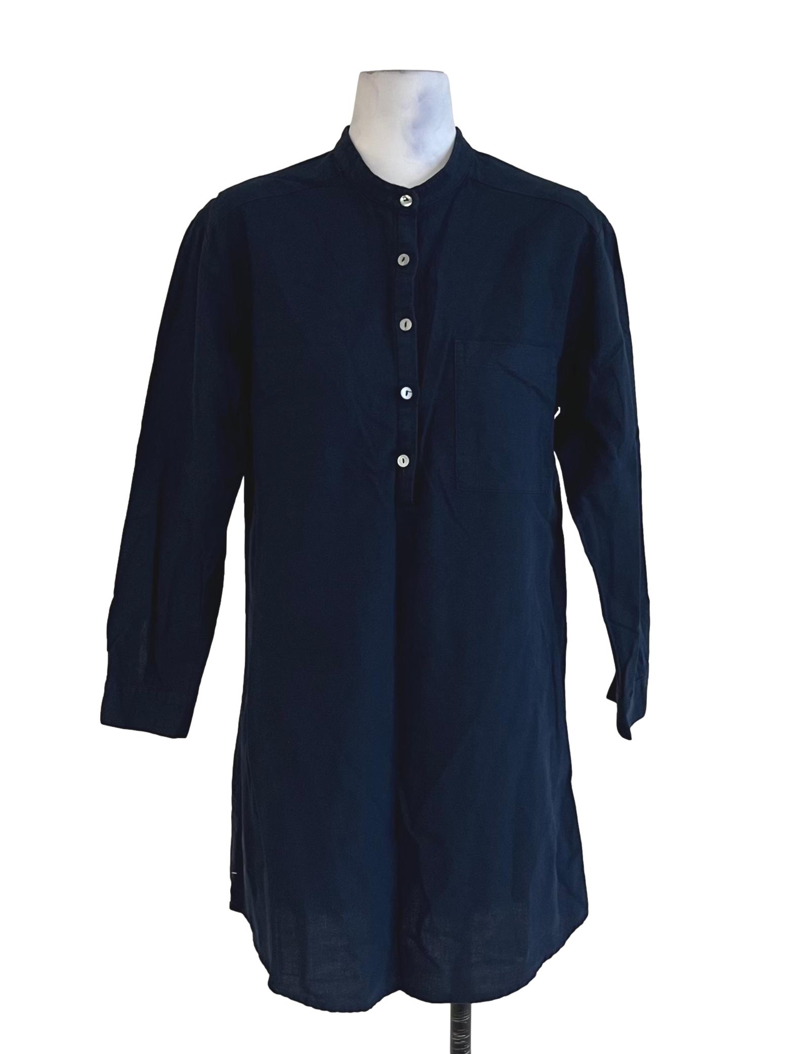 Navy Blue Jewel Neckline Empire Dress
